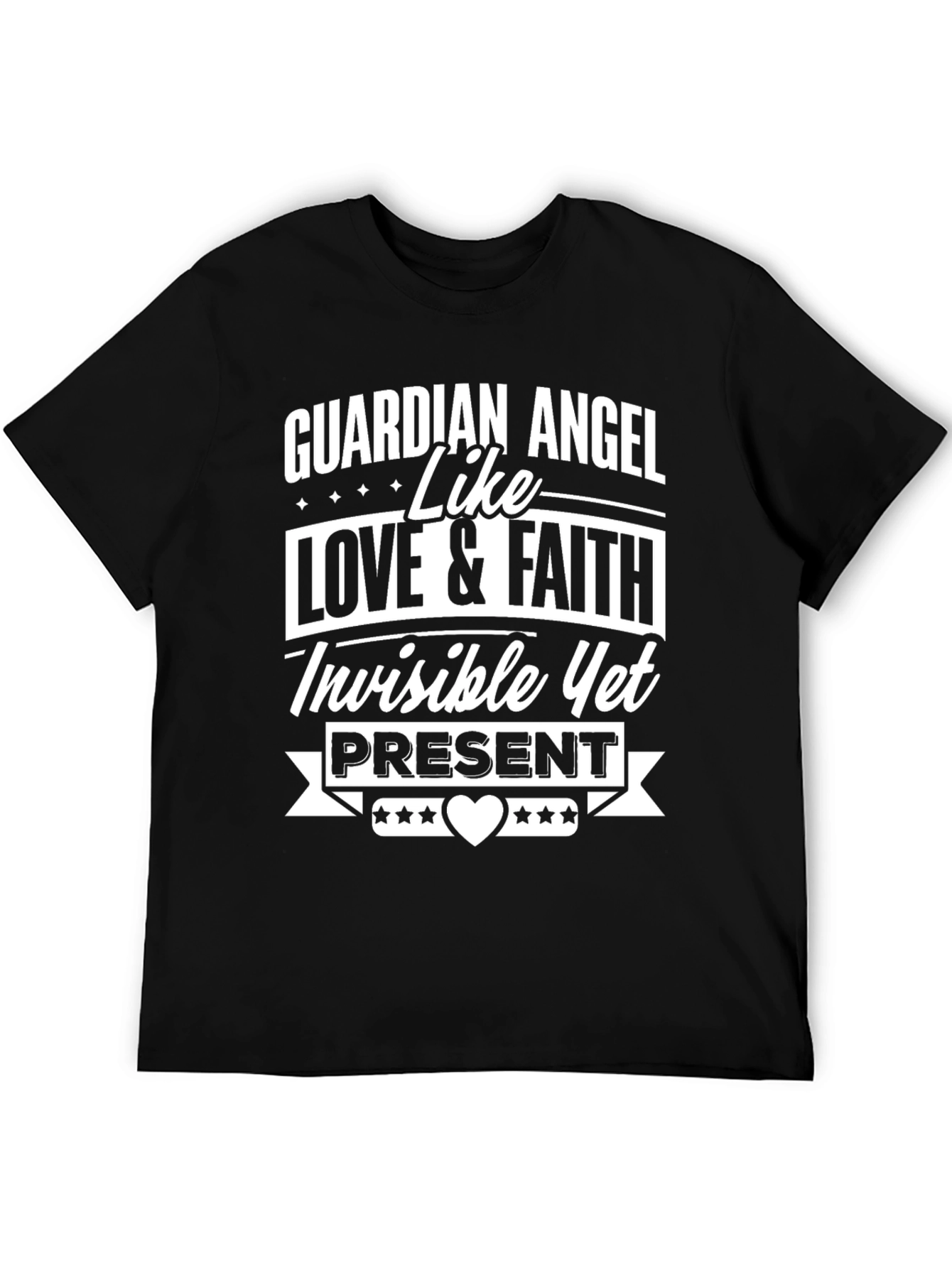 Guardian Angel Love & Faith T-Shirt - Black