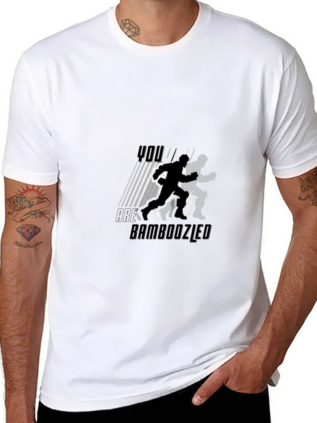 Bamboozled Graphic Tee - Running Silhouette Mens Black T-Shirt