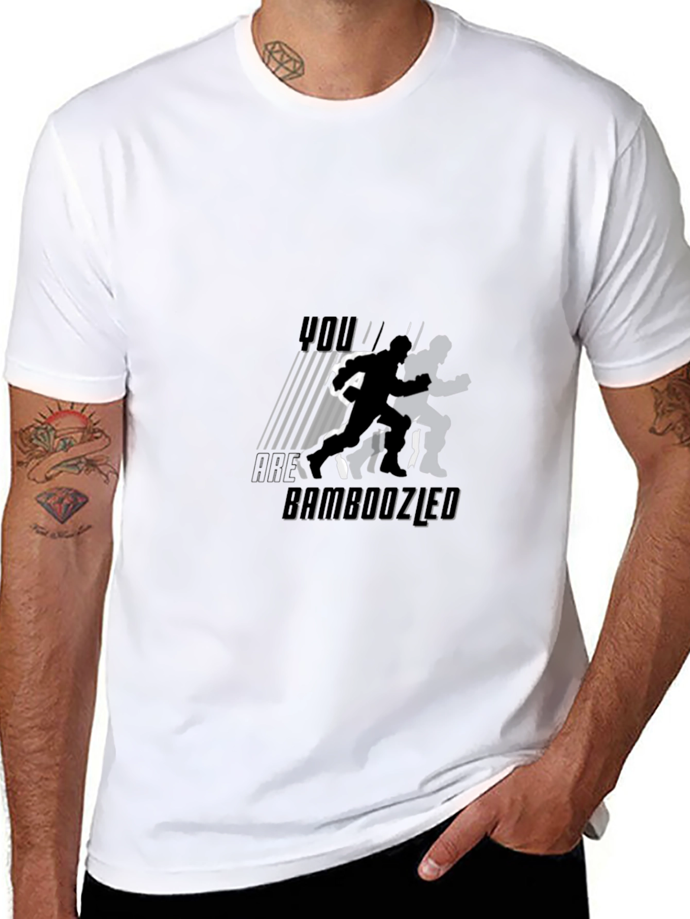 Bamboozled Graphic Tee - Running Silhouette Mens Black T-Shirt