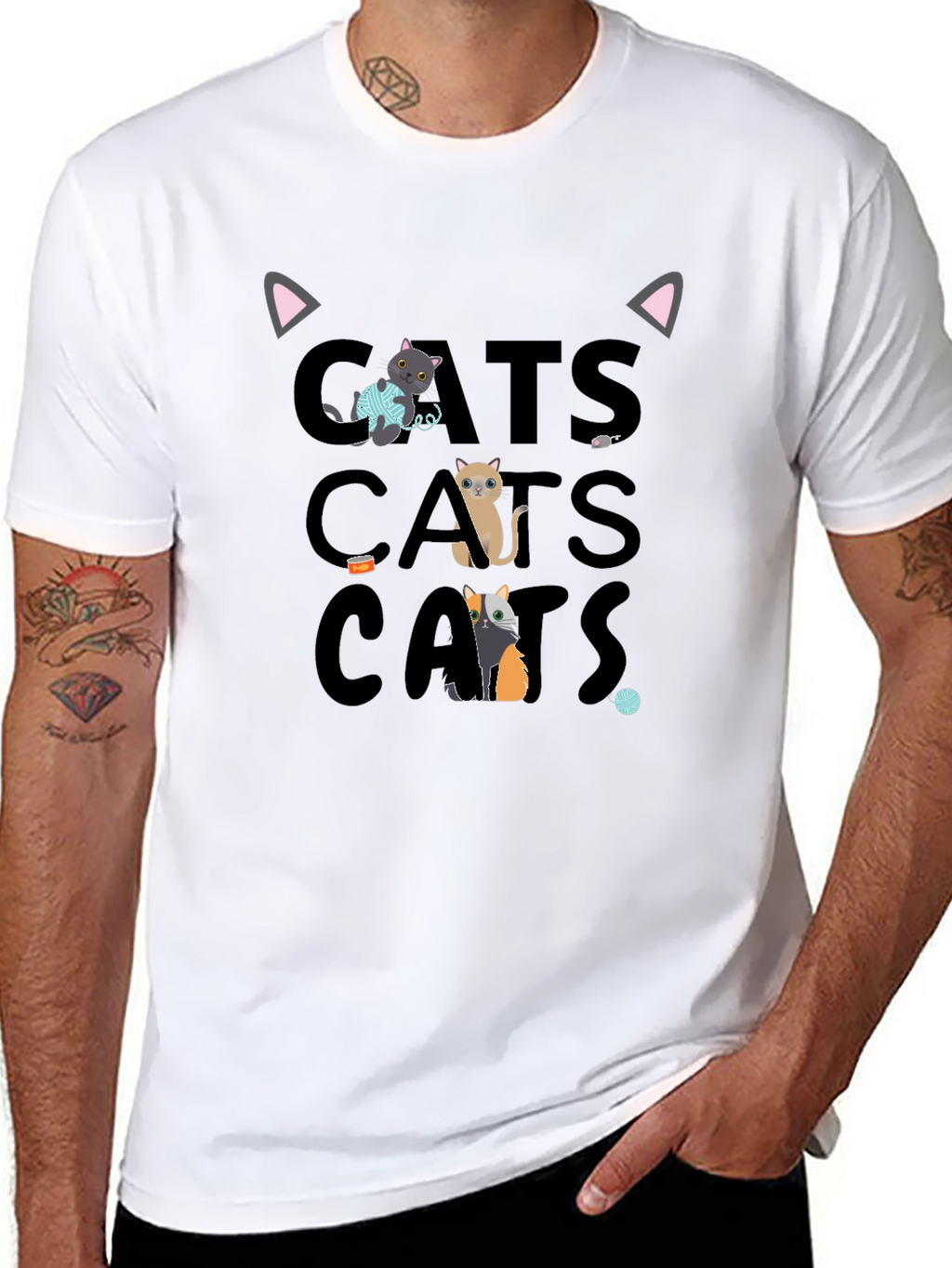 Cute Cats Graphic Tee Shirt
