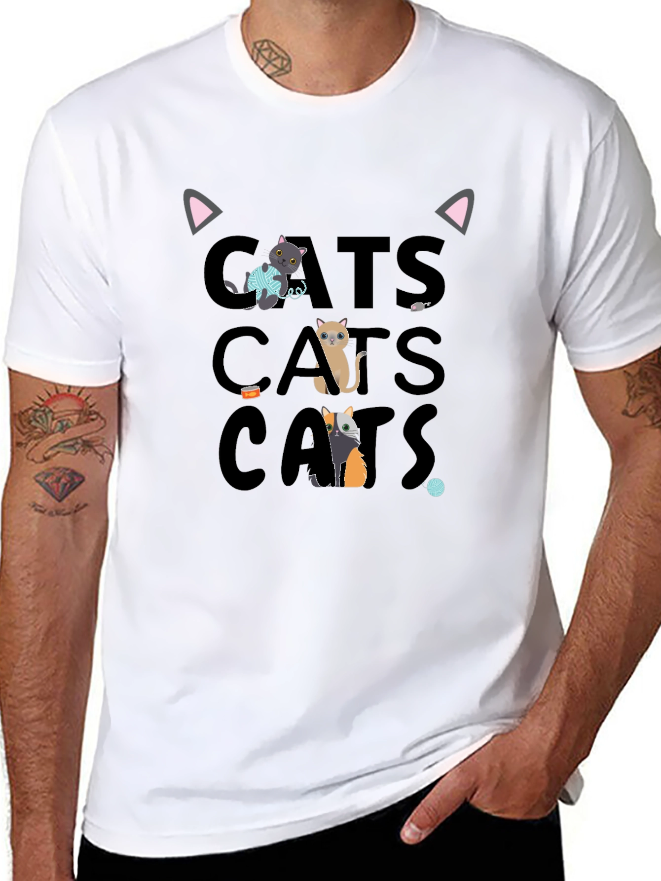 Cute Cats Graphic Tee Shirt