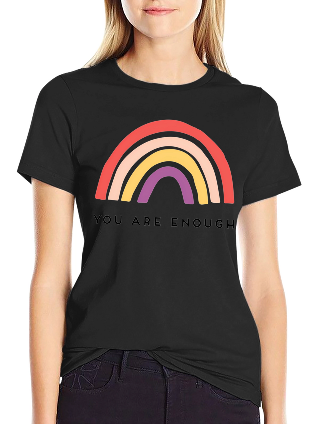 You Are Enough Rainbow Graphic Tee