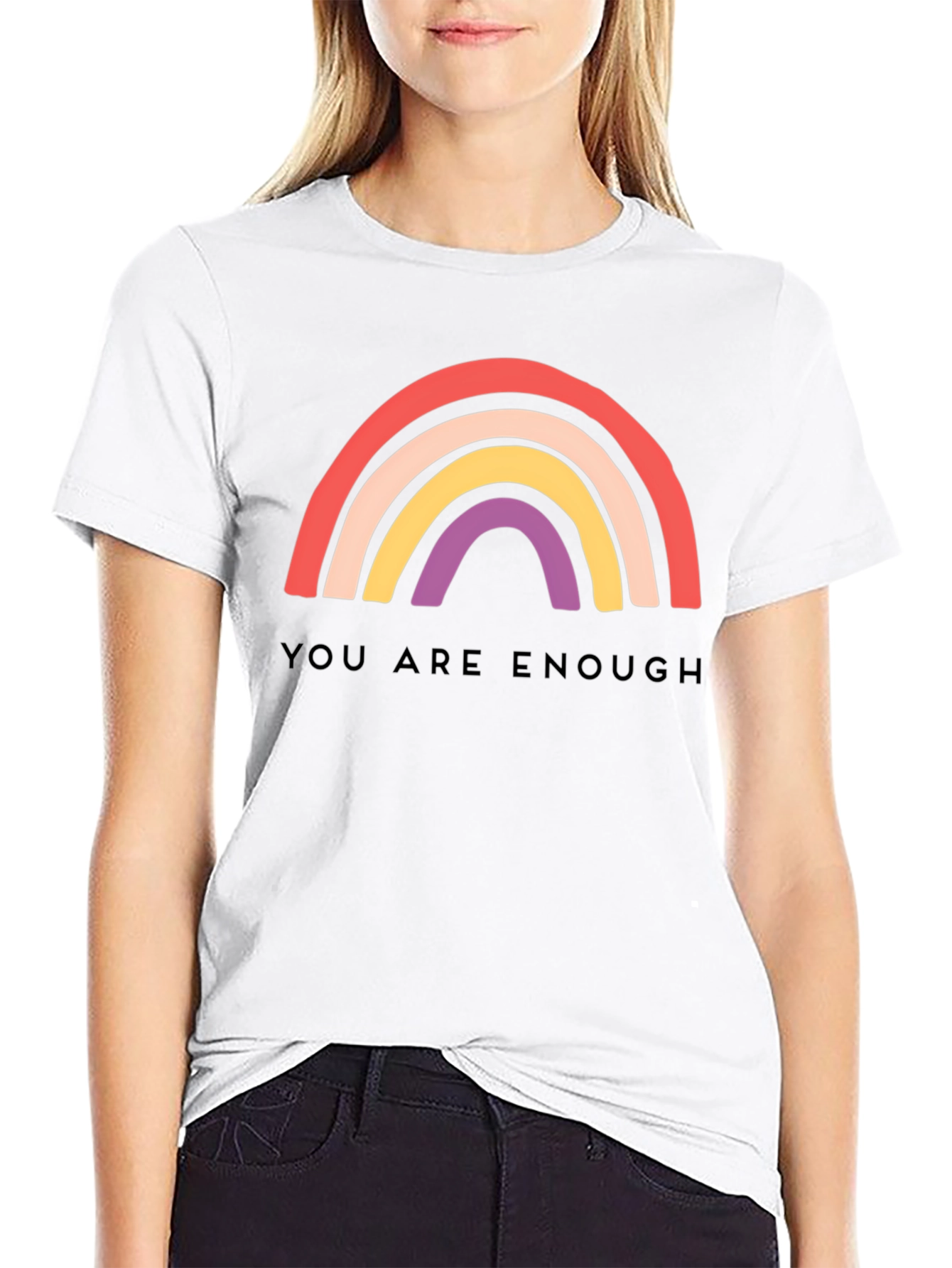 You Are Enough Rainbow Graphic Tee