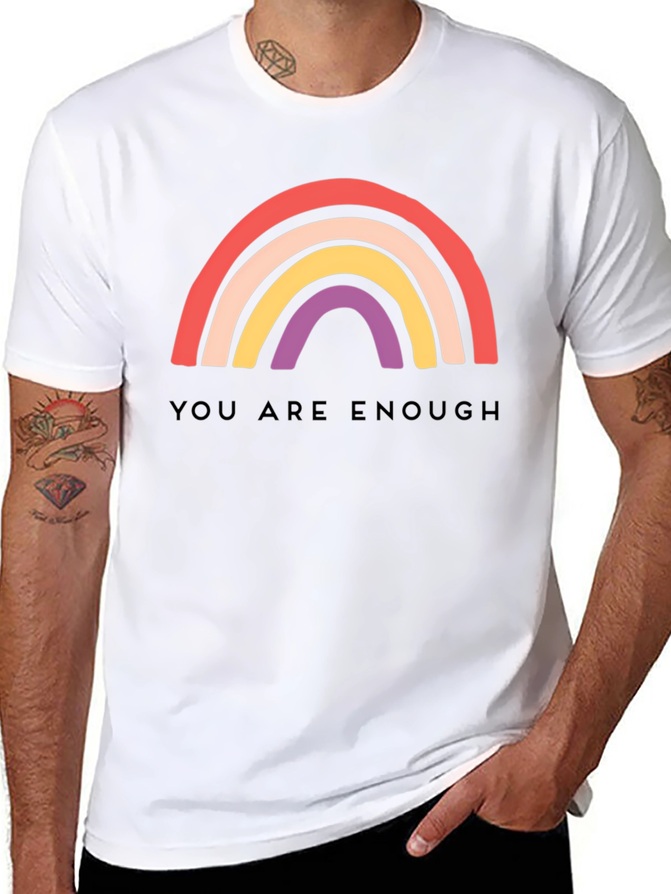 You Are Enough Rainbow Graphic Tee