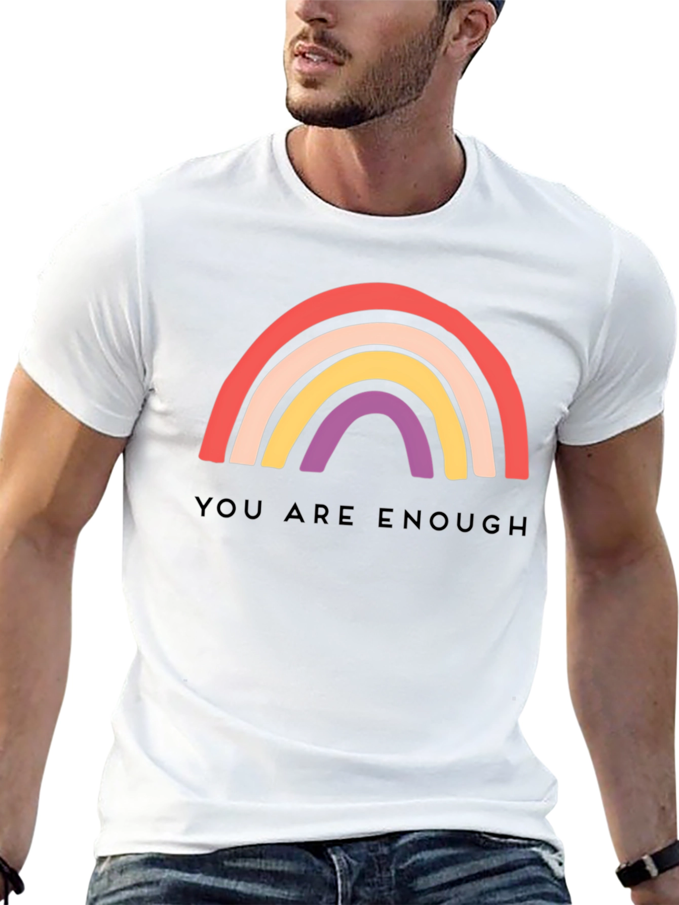 You Are Enough Rainbow Graphic Tee