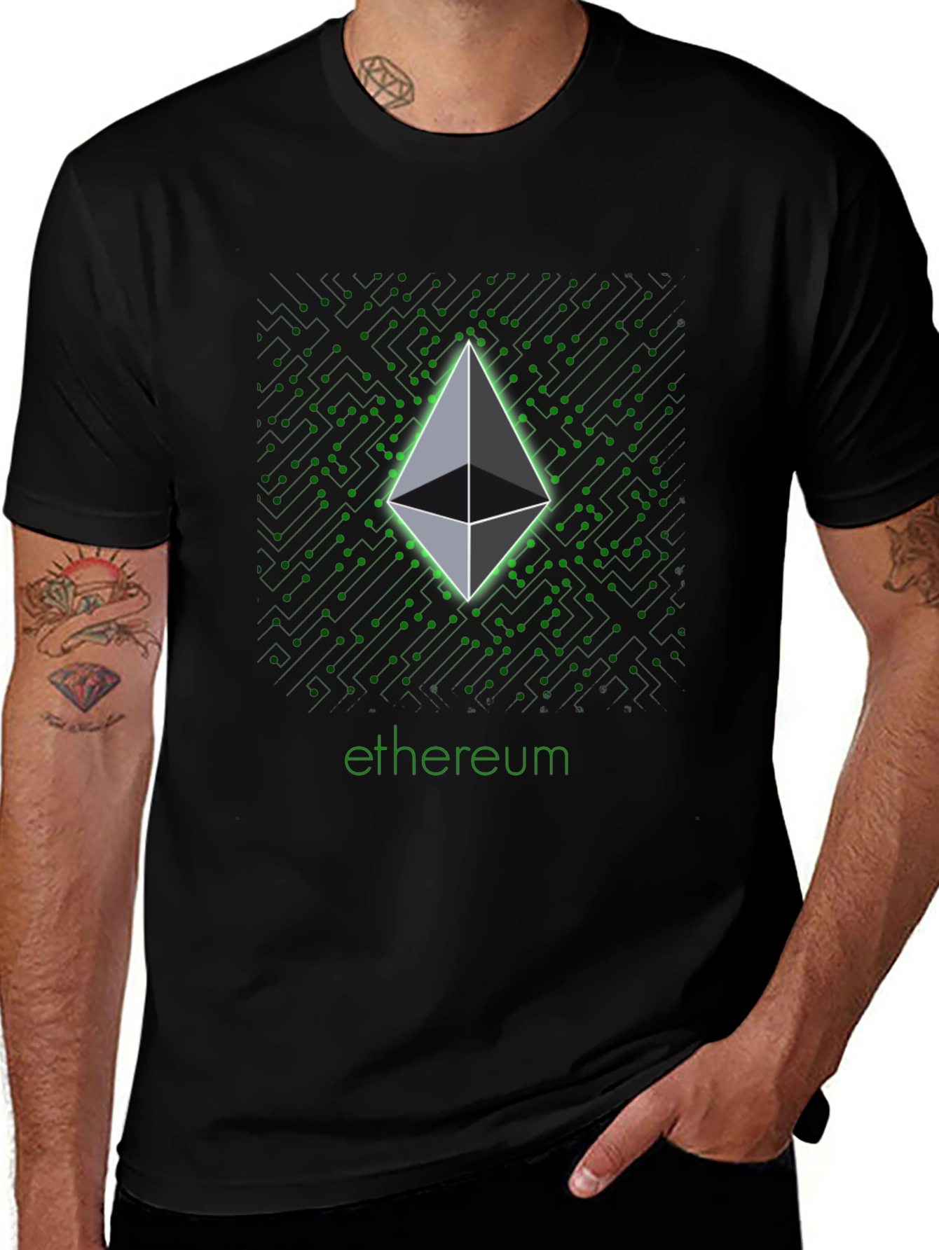 Ethereum Crypto Graphic Black T-Shirt