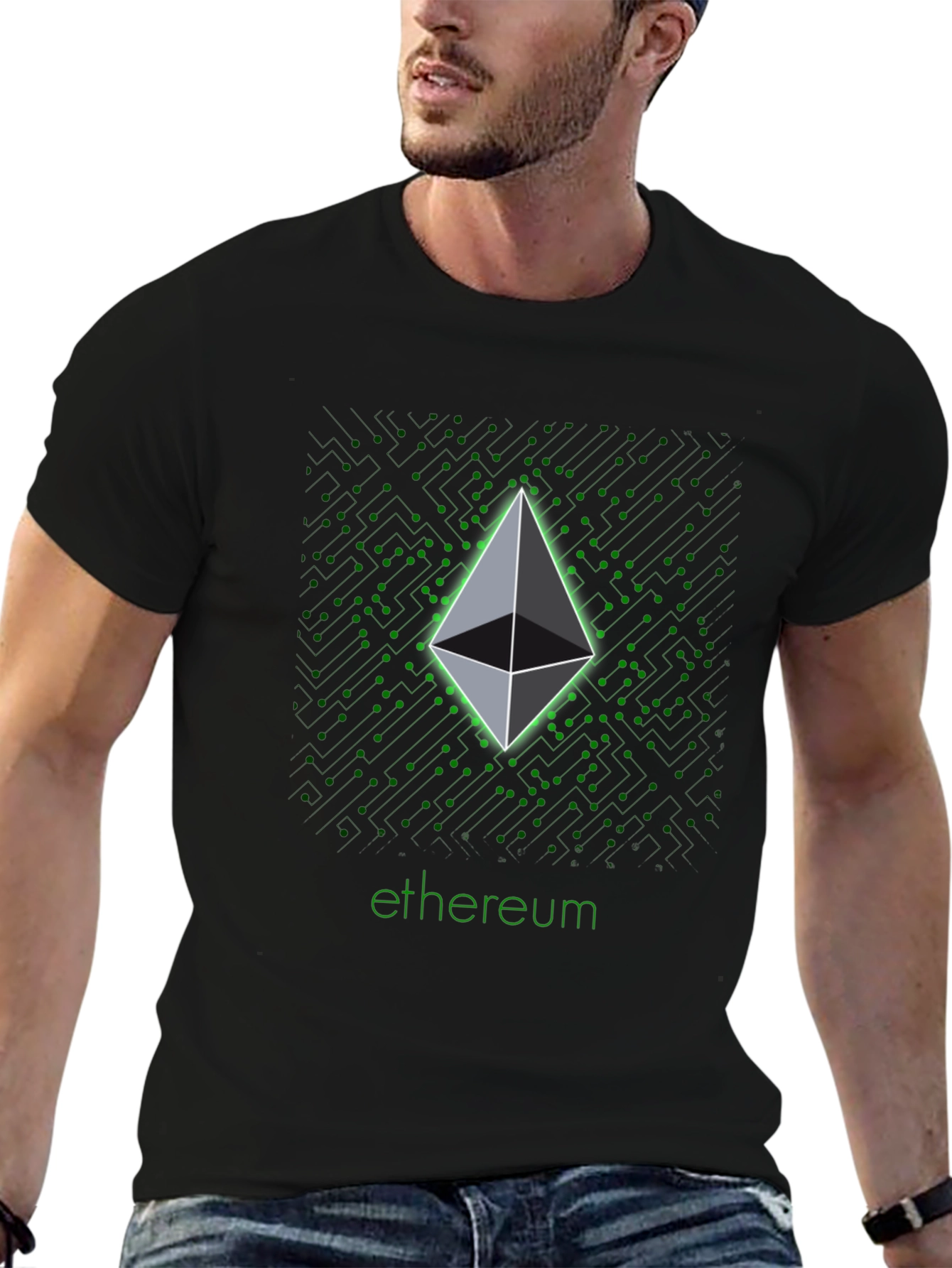 Ethereum Crypto Graphic Black T-Shirt
