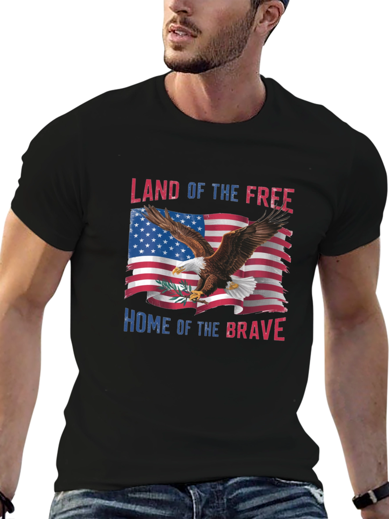 Patriotic Eagle USA Flag Graphic T-Shirt