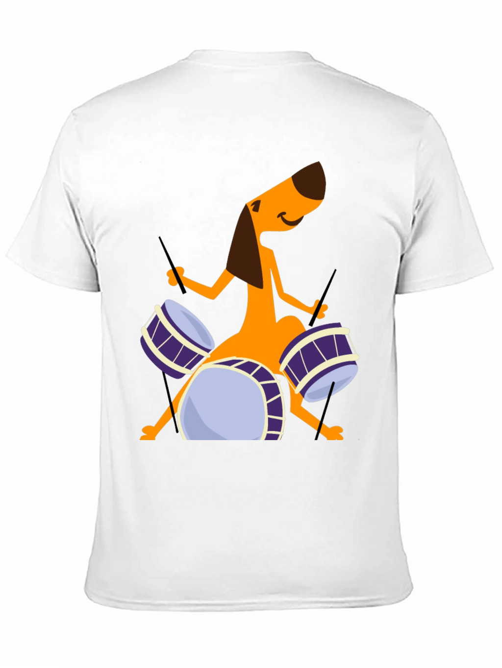 Dog Drummer Graphic Tee - Black Cotton T-Shirt