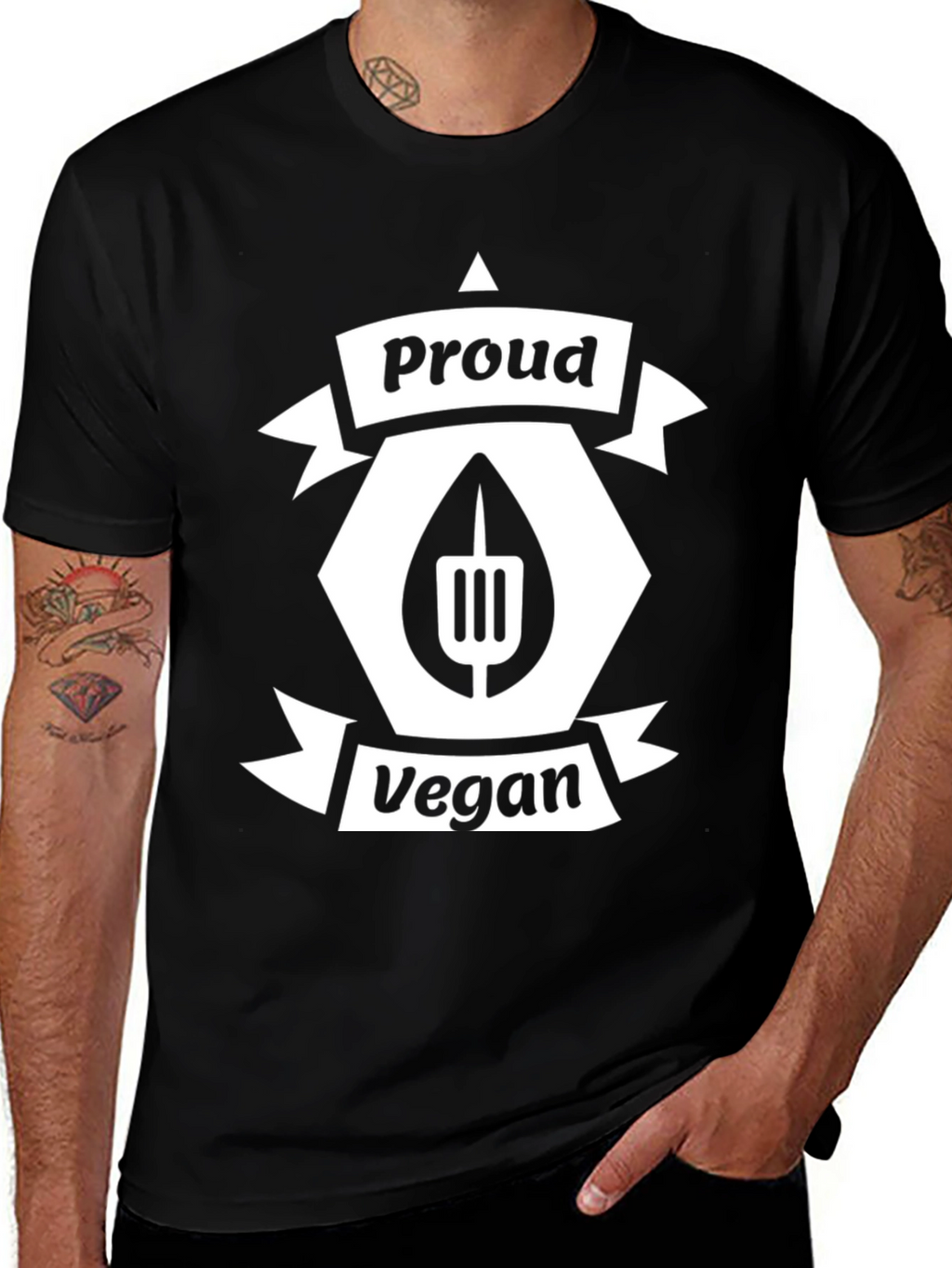 Proud Vegan Black Graphic T-Shirt