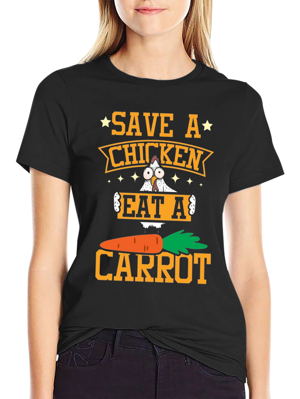 Save a Chicken Eat a Carrot T-Shirt Vegan