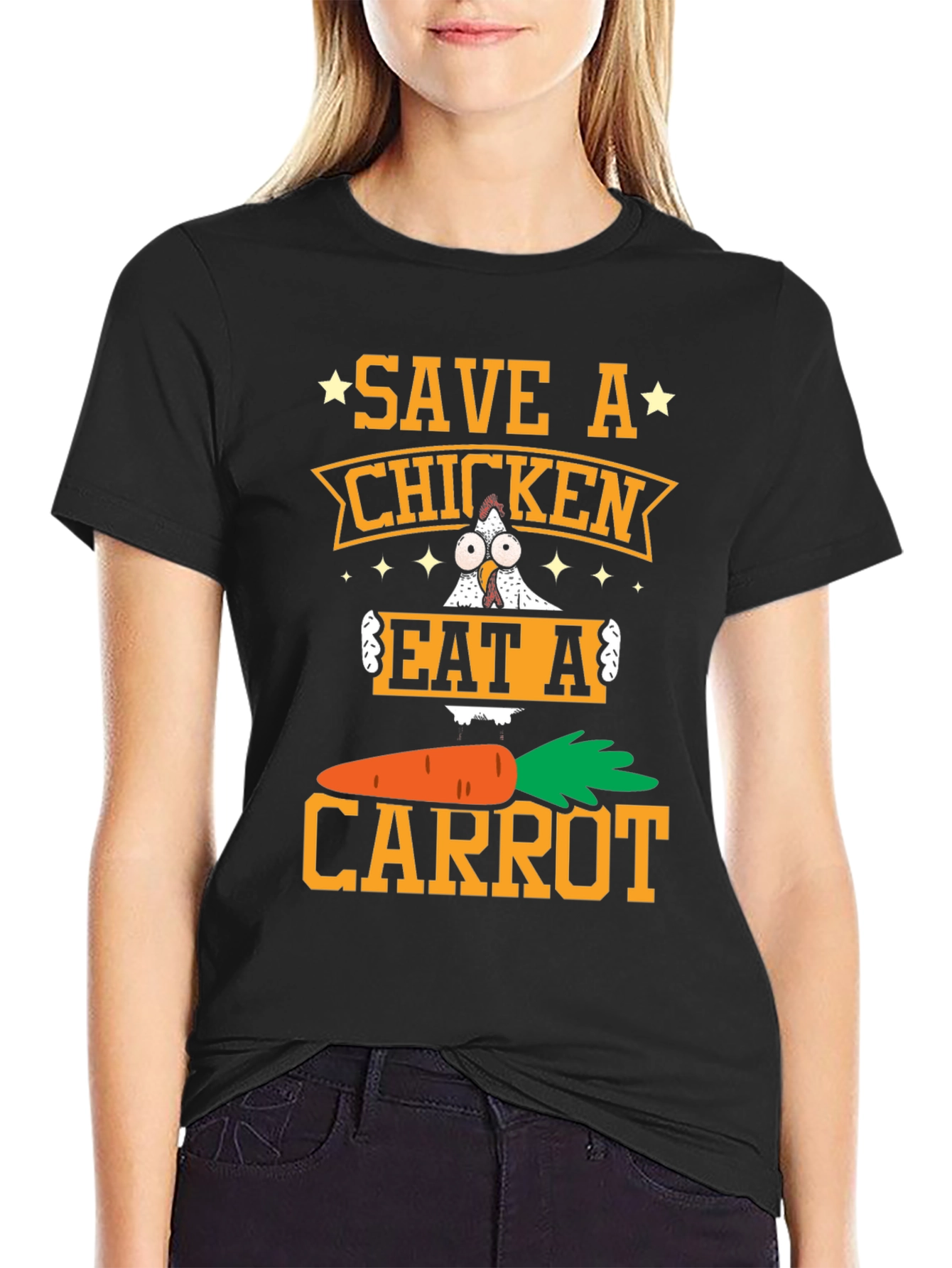 Save a Chicken Eat a Carrot T-Shirt Vegan