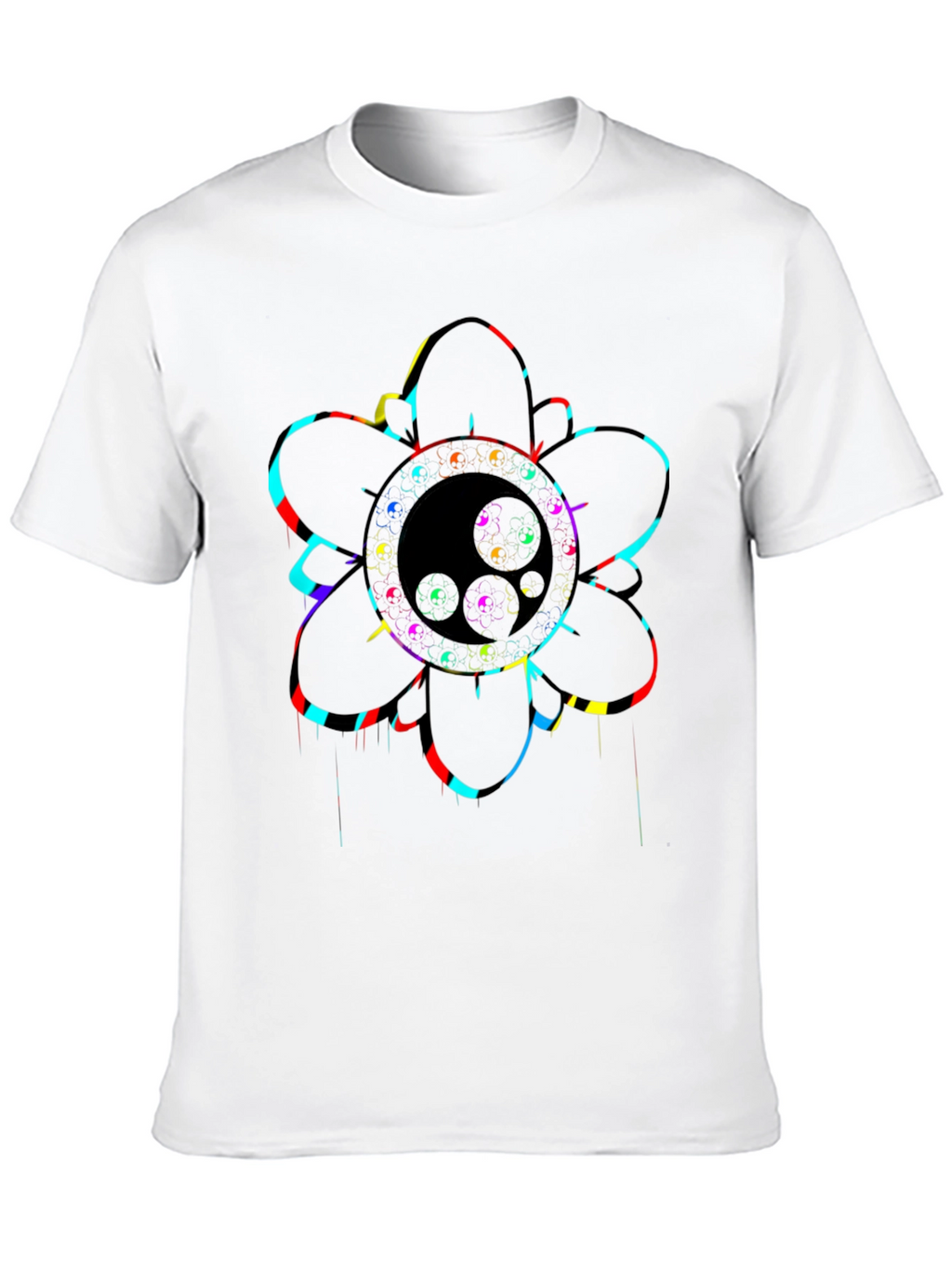 Vibrant Psychedelic Flower Graphic T-Shirt