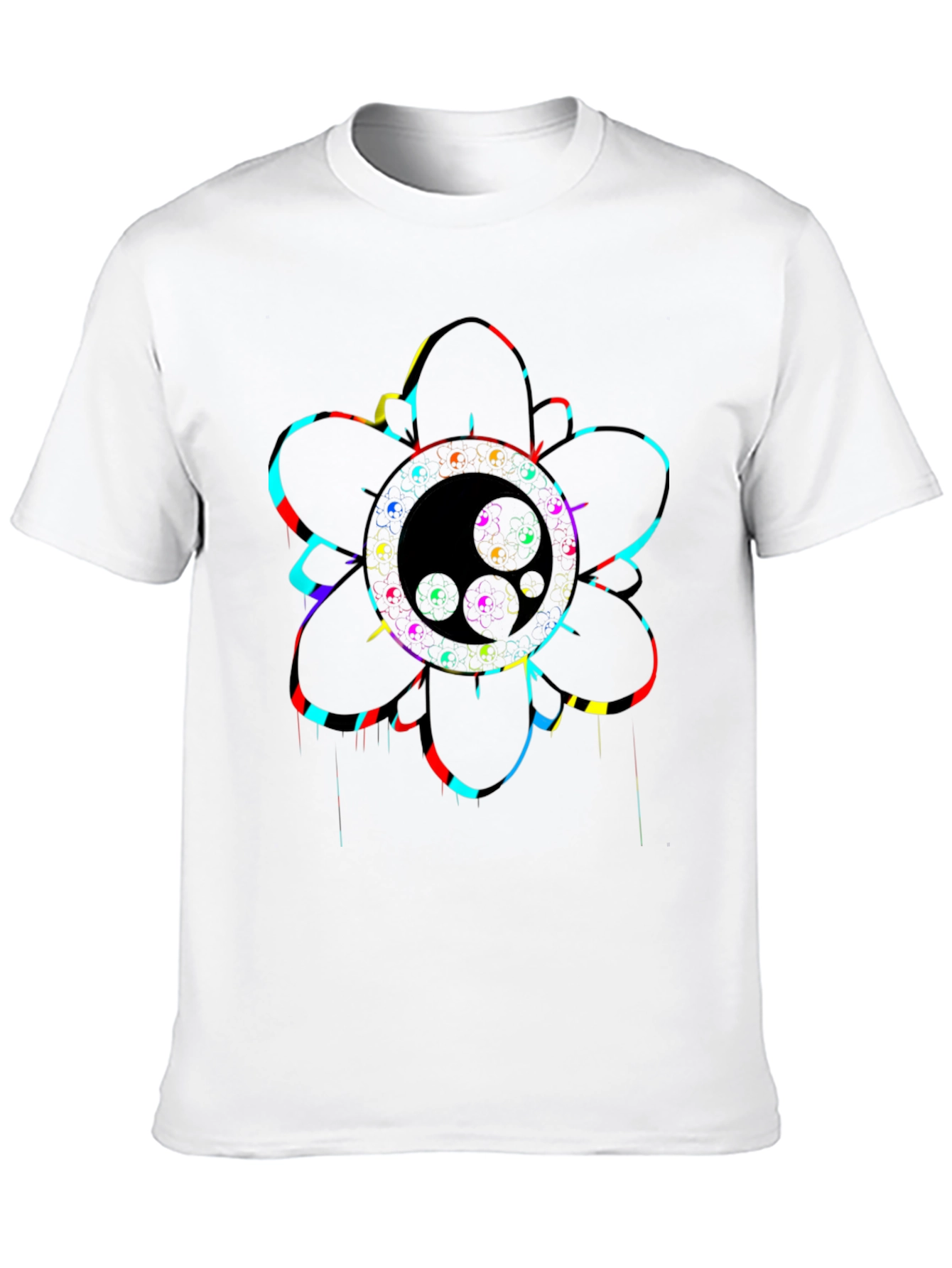 Vibrant Psychedelic Flower Graphic T-Shirt