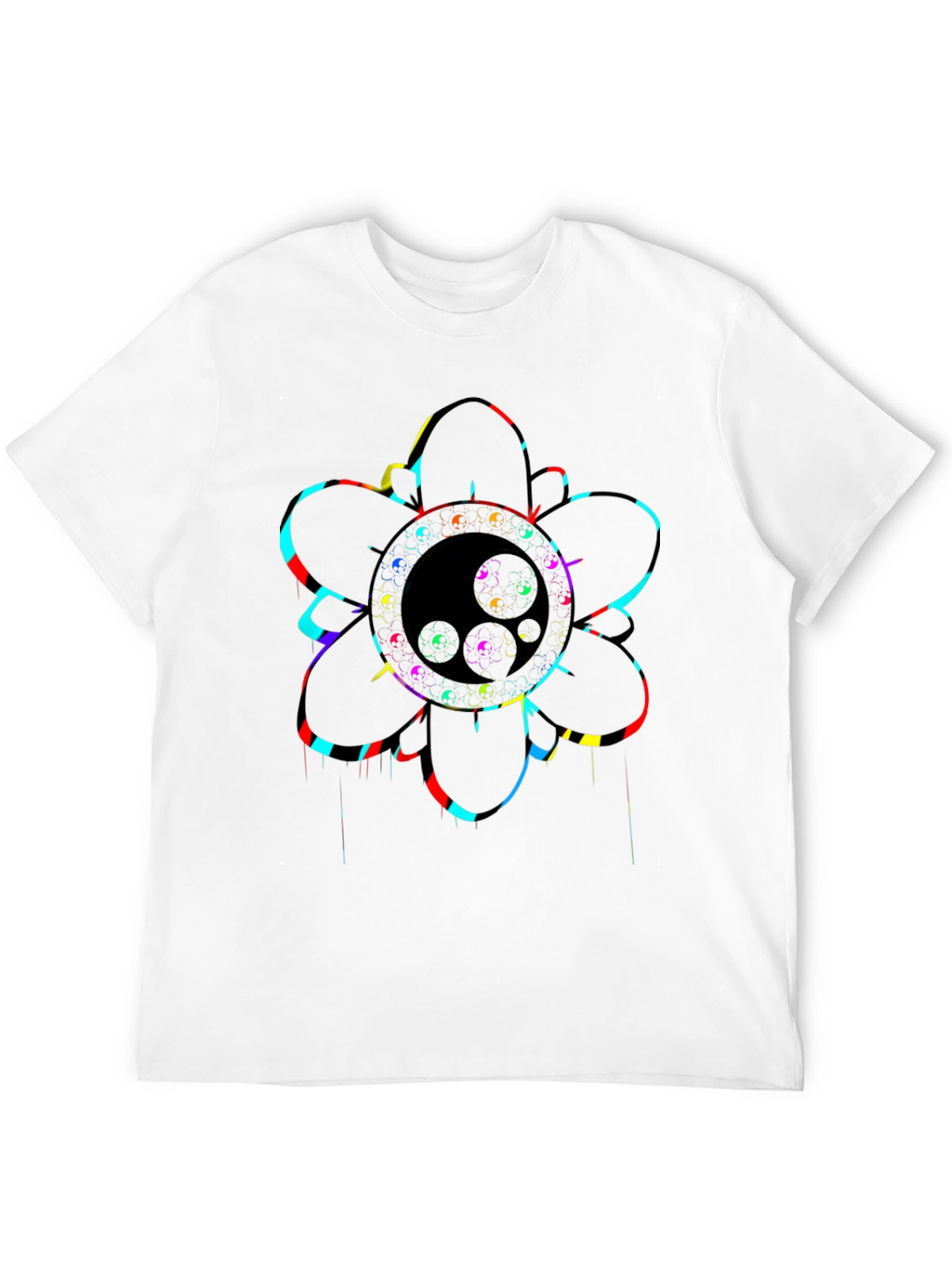 Vibrant Psychedelic Flower Graphic T-Shirt