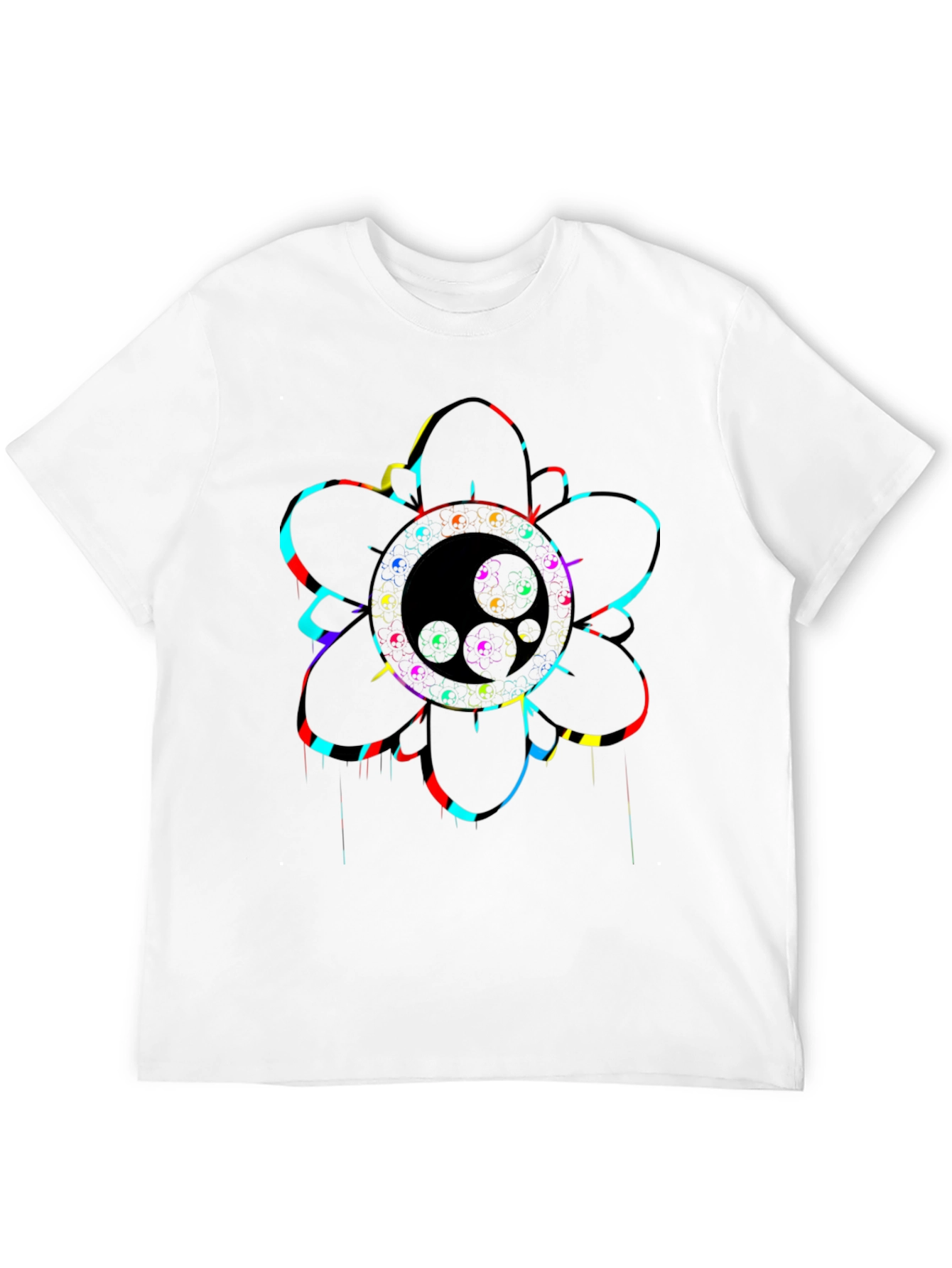 Vibrant Psychedelic Flower Graphic T-Shirt