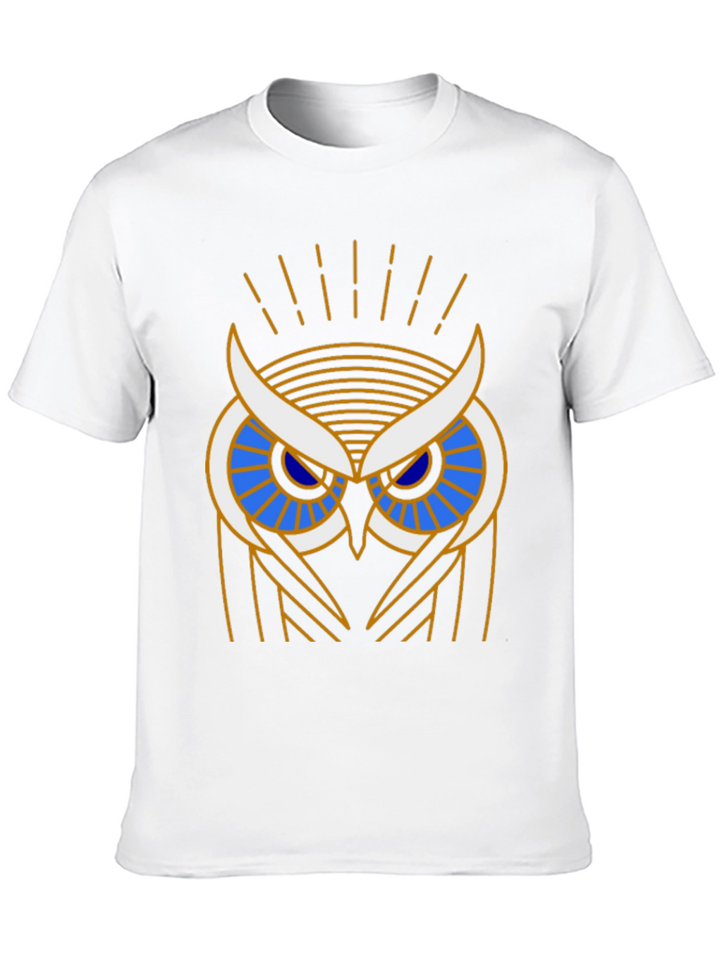Art Deco Owl Graphic Print Black T-Shirt