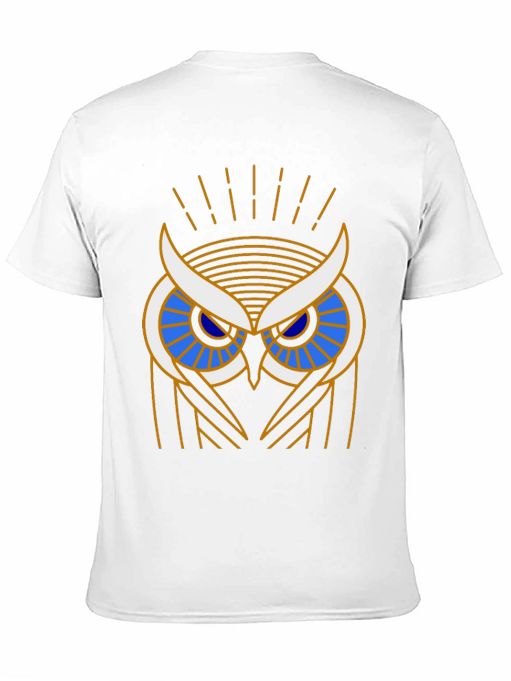 Art Deco Owl Graphic Print Black T-Shirt