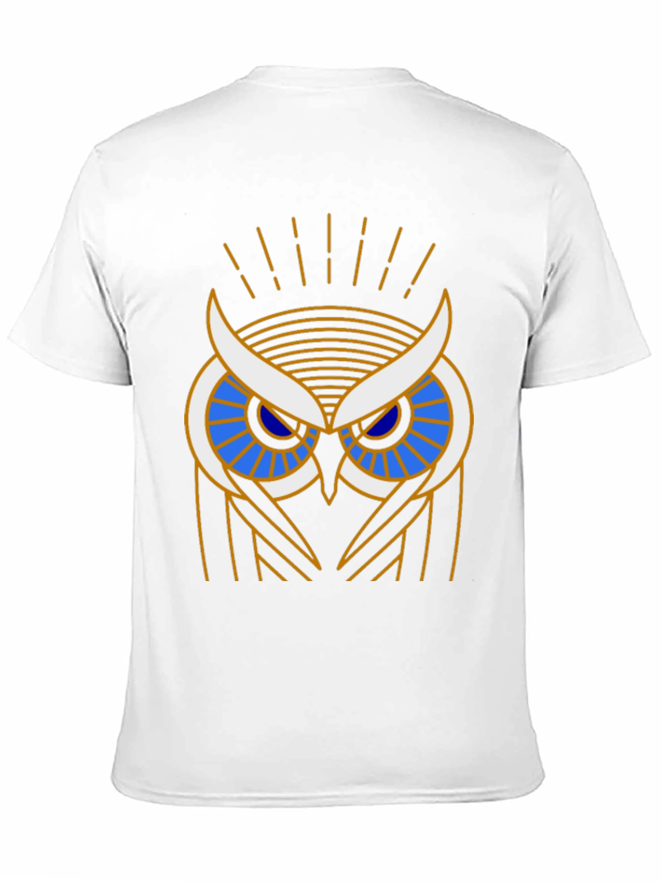 Art Deco Owl Graphic Print Black T-Shirt