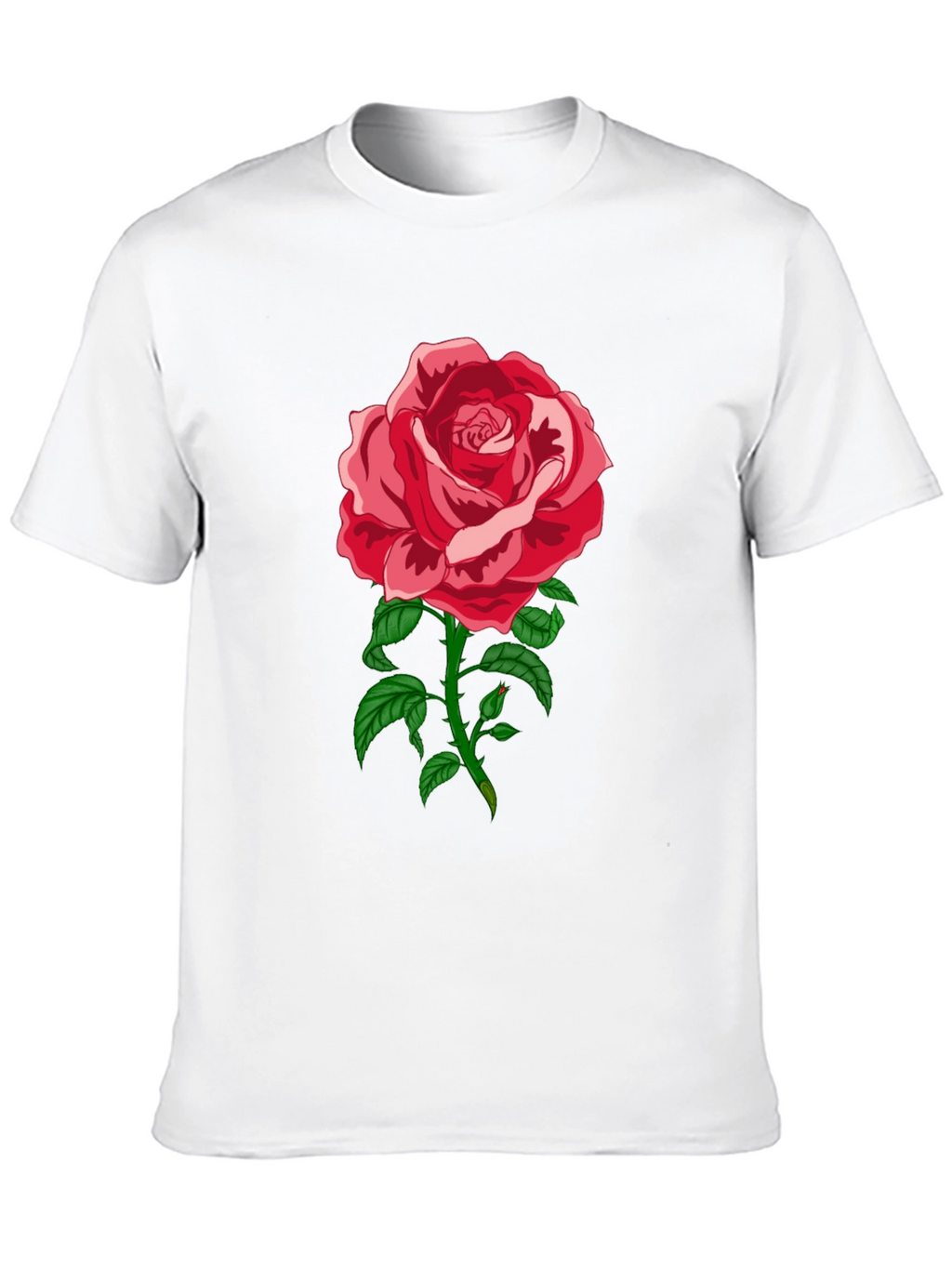 Elegant Rose Graphic Tee - Black Cotton Blend