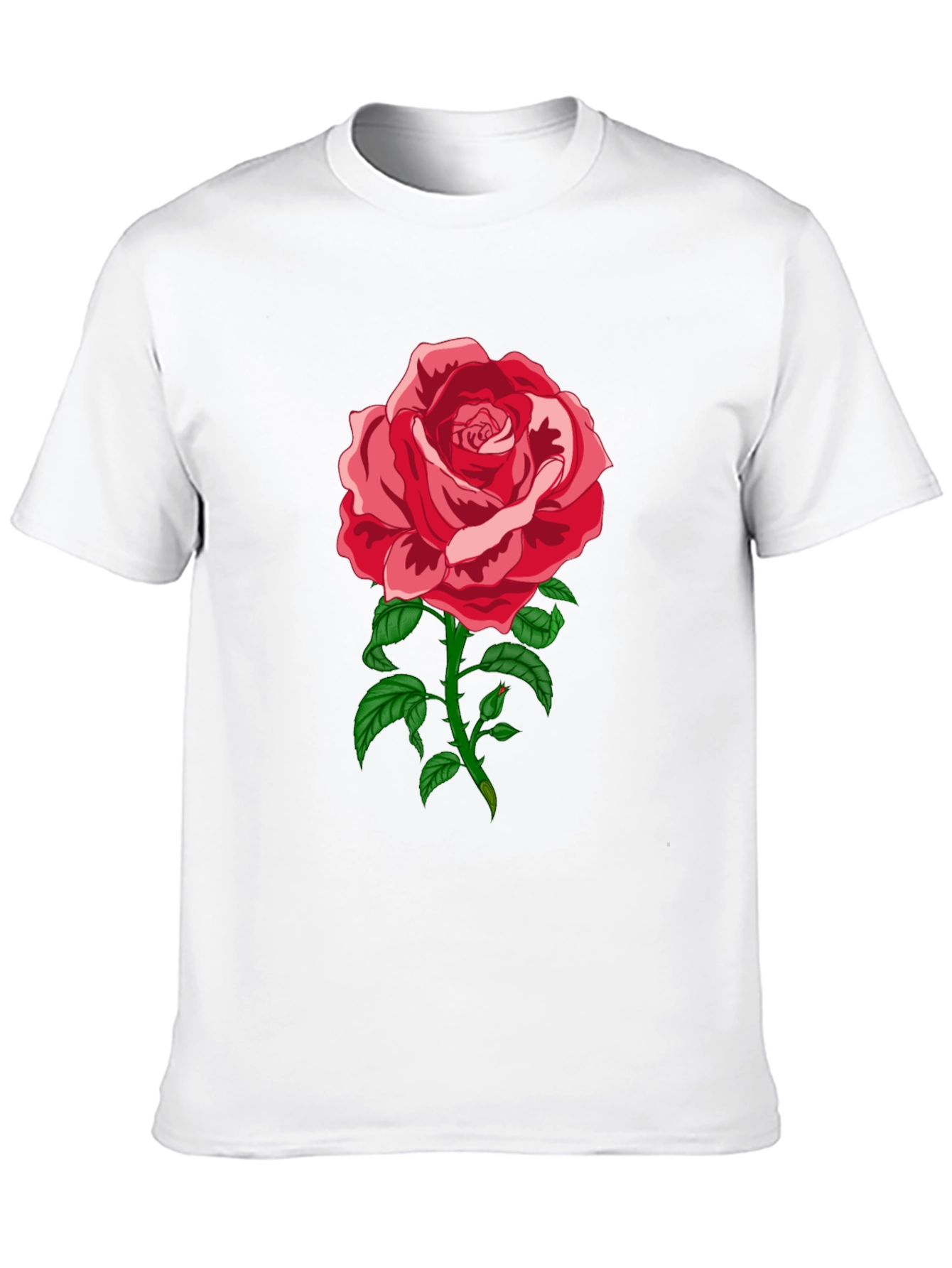 Elegant Rose Graphic Tee - Black Cotton Blend