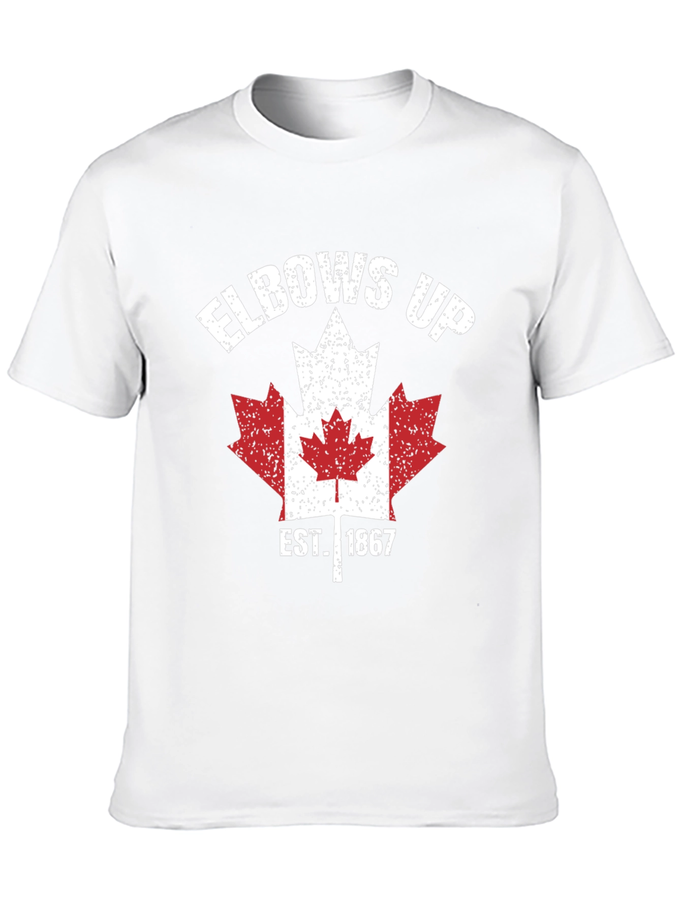 Elbows Up Canada Maple Leaf Est. 1867 Black T-Shirt
