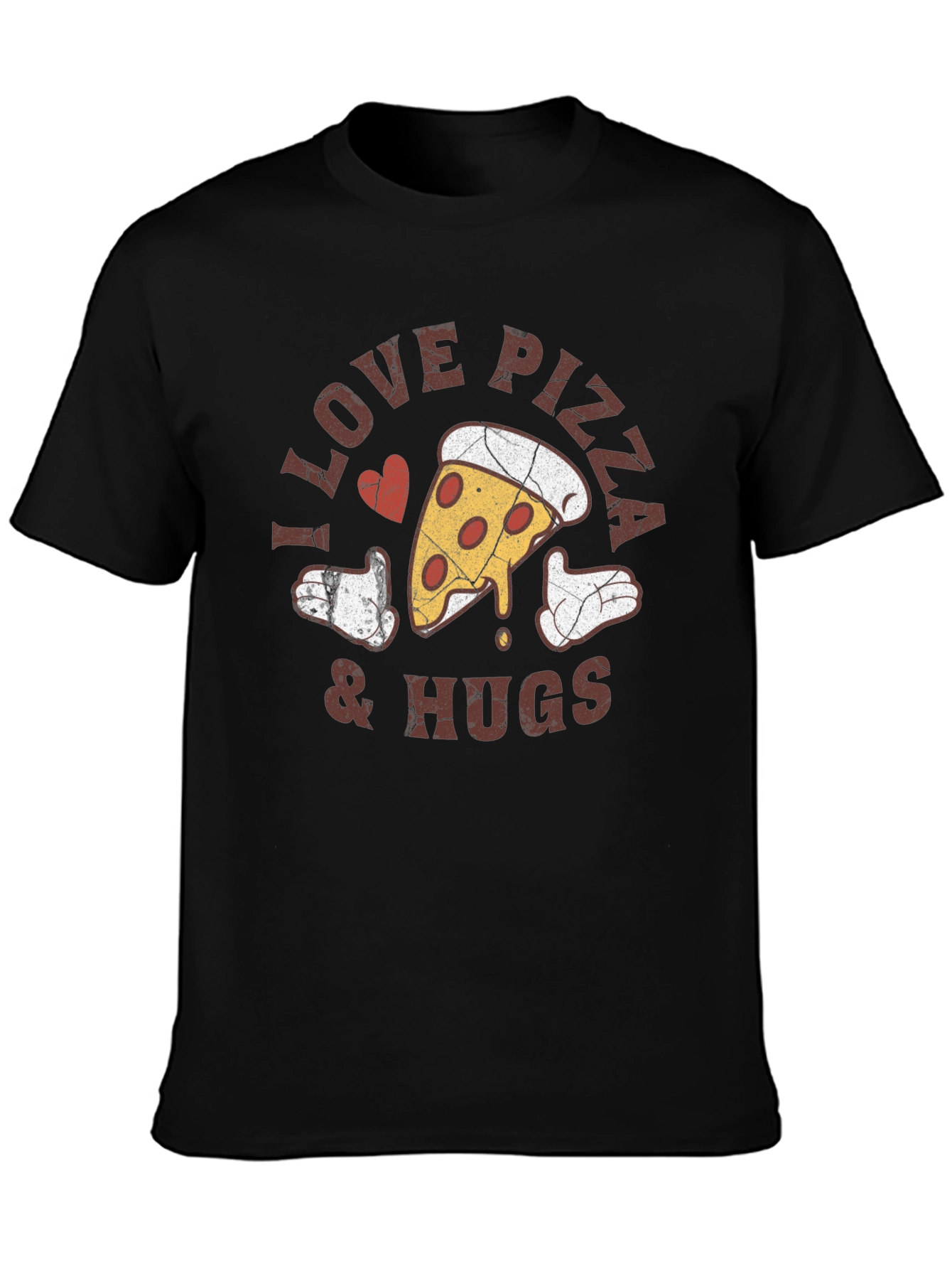 I Love Pizza & Hugs Graphic T-Shirt