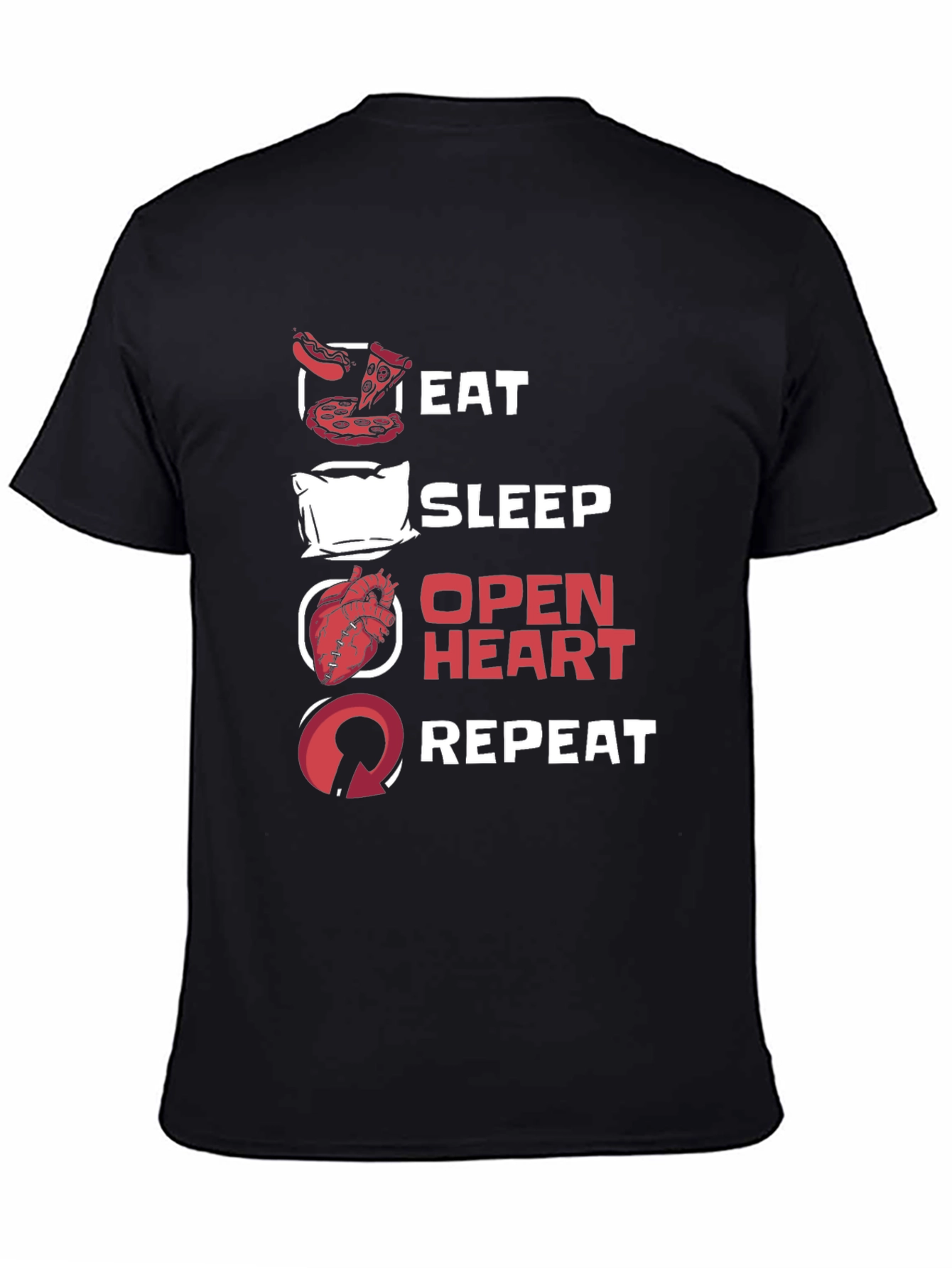 Eat Sleep Open Heart Repeat Graphic Tee