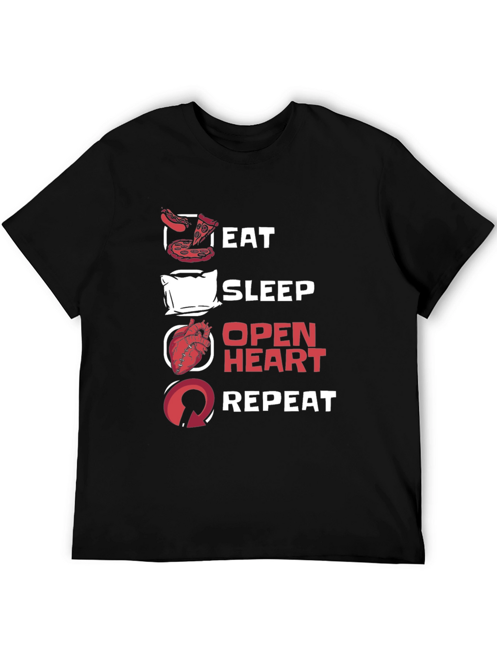 Eat Sleep Open Heart Repeat Graphic Tee