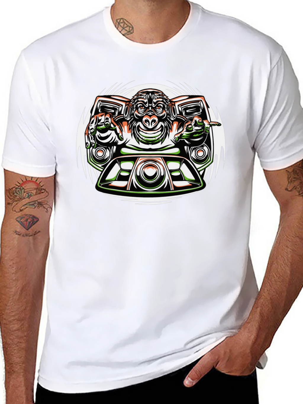 DJ Monkey Graphic Tee - Unique Streetwear Design