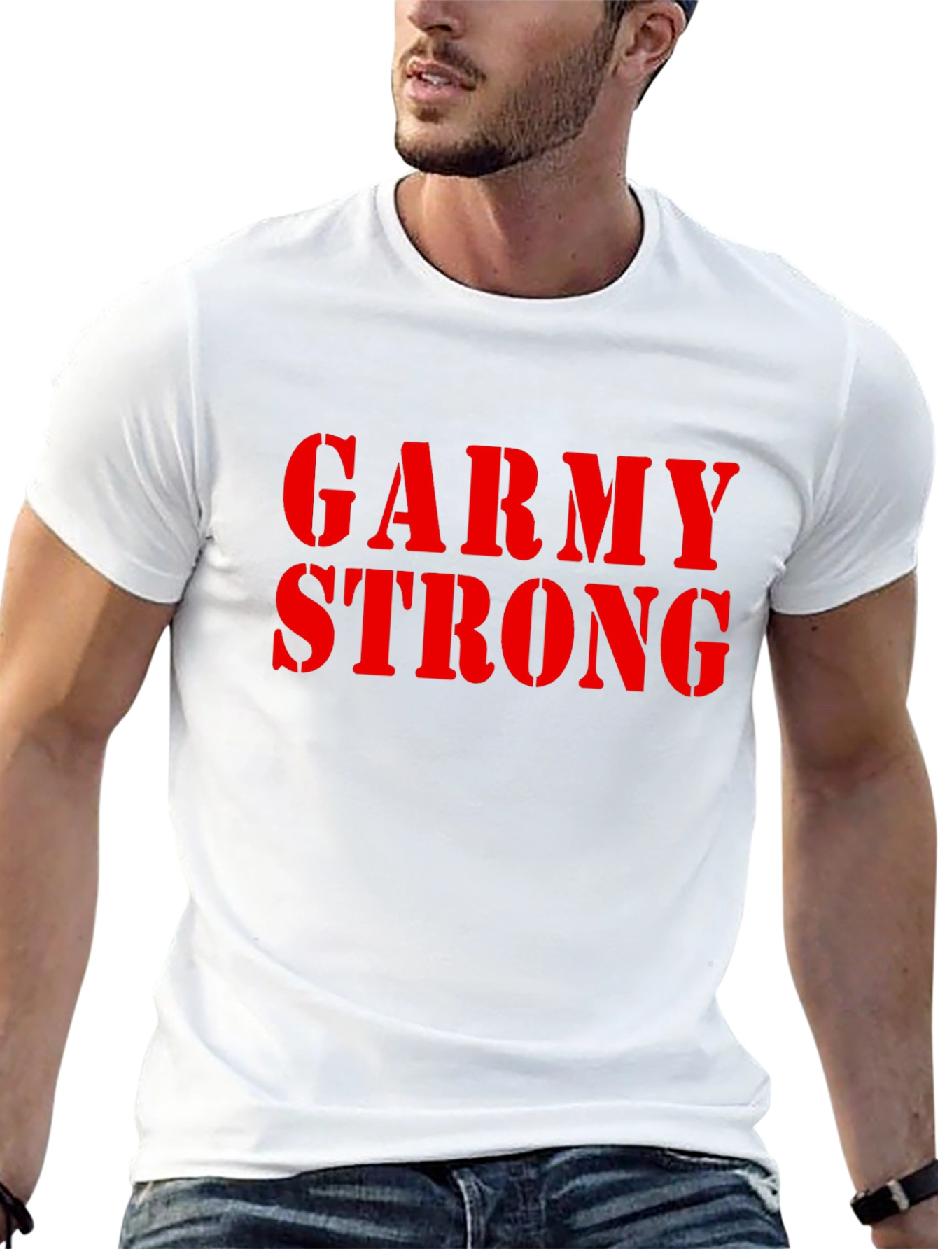 Garmy Strong Graphic Tee - Black Cotton T-Shirt