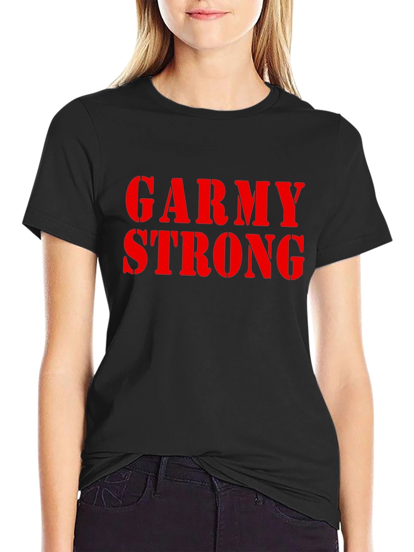 Garmy Strong Graphic Tee - Black Cotton T-Shirt