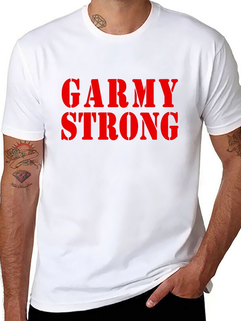 Garmy Strong Graphic Tee - Black Cotton T-Shirt