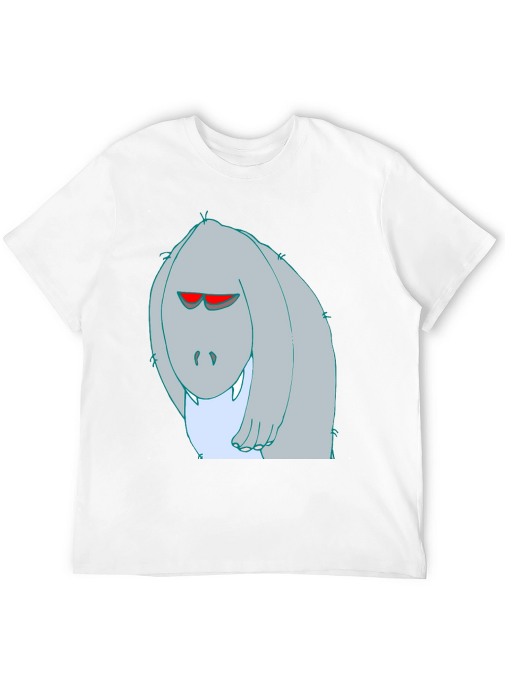 Cartoon Monster Graphic Tee - Black Cotton T-Shirt