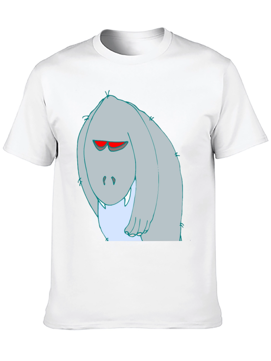 Cartoon Monster Graphic Tee - Black Cotton T-Shirt