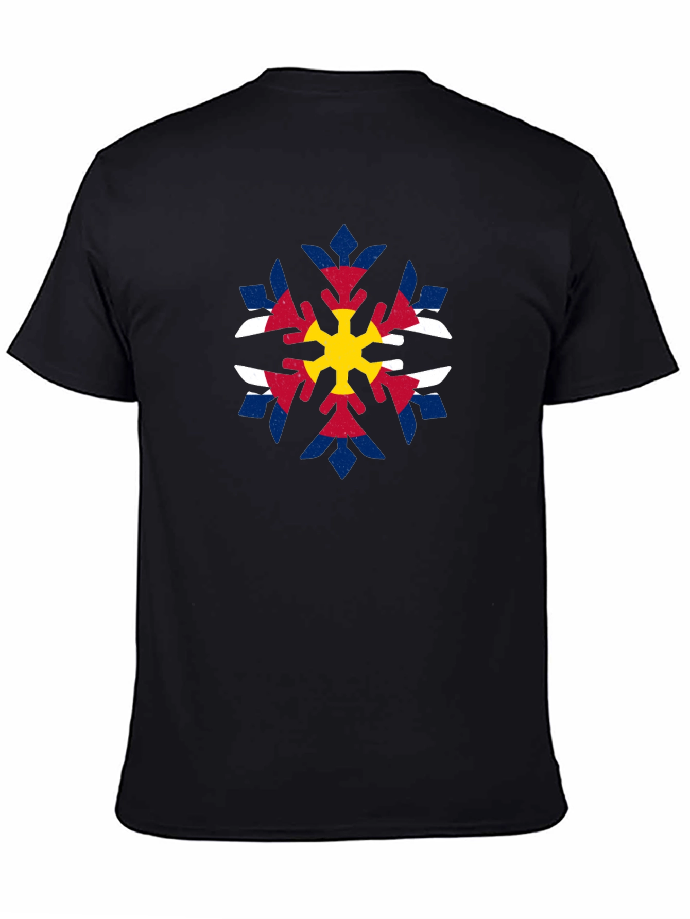 Colorado Flag Snowflake Graphic Tee - Black