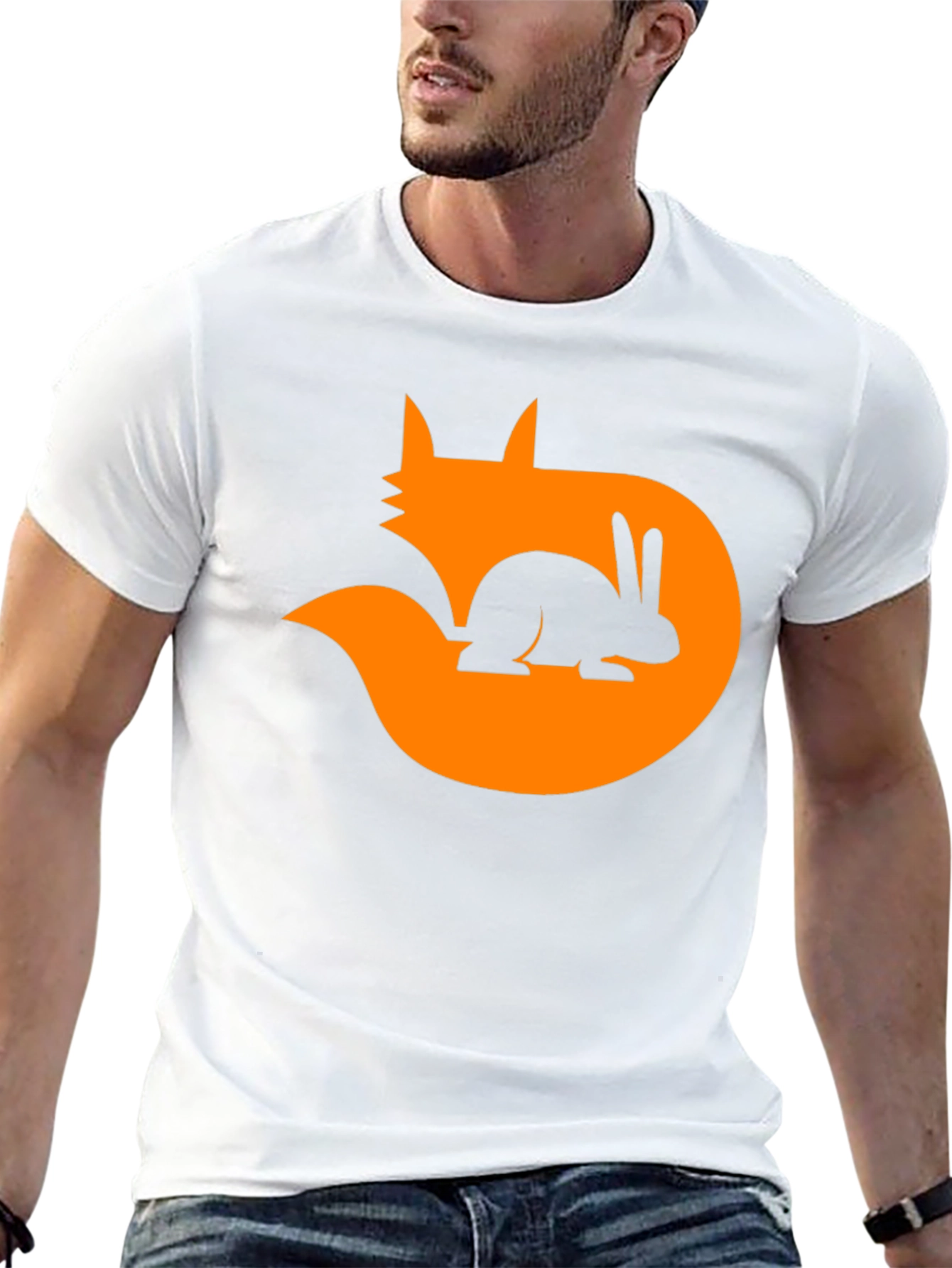 Fox & Rabbit Graphic Tee - Black Cotton Blend