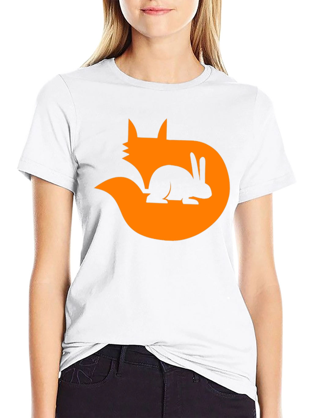 Fox & Rabbit Graphic Tee - Black Cotton Blend