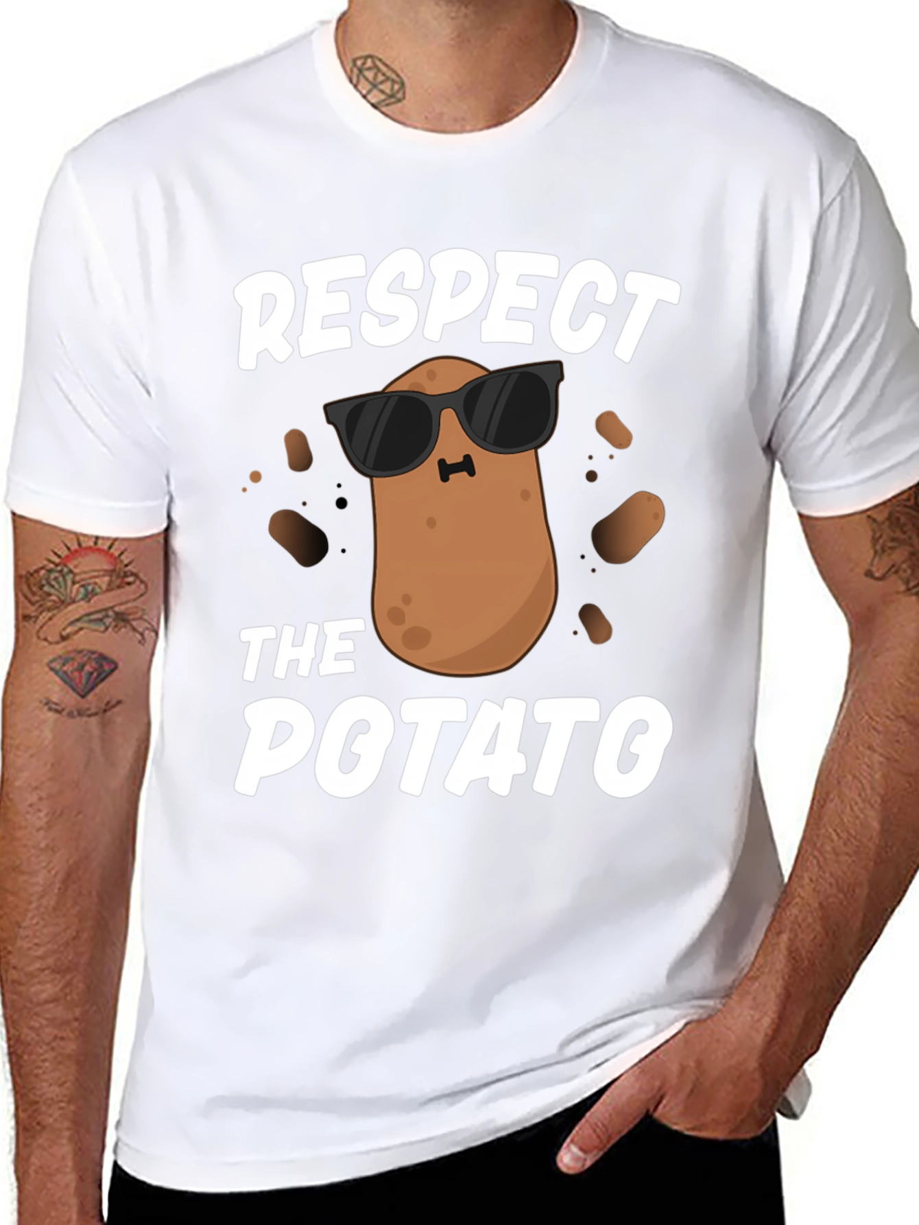 Respect the Potato T-Shirt - Funny Graphic Tee