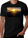 Sunrise Mountain Graphic Black T-Shirt