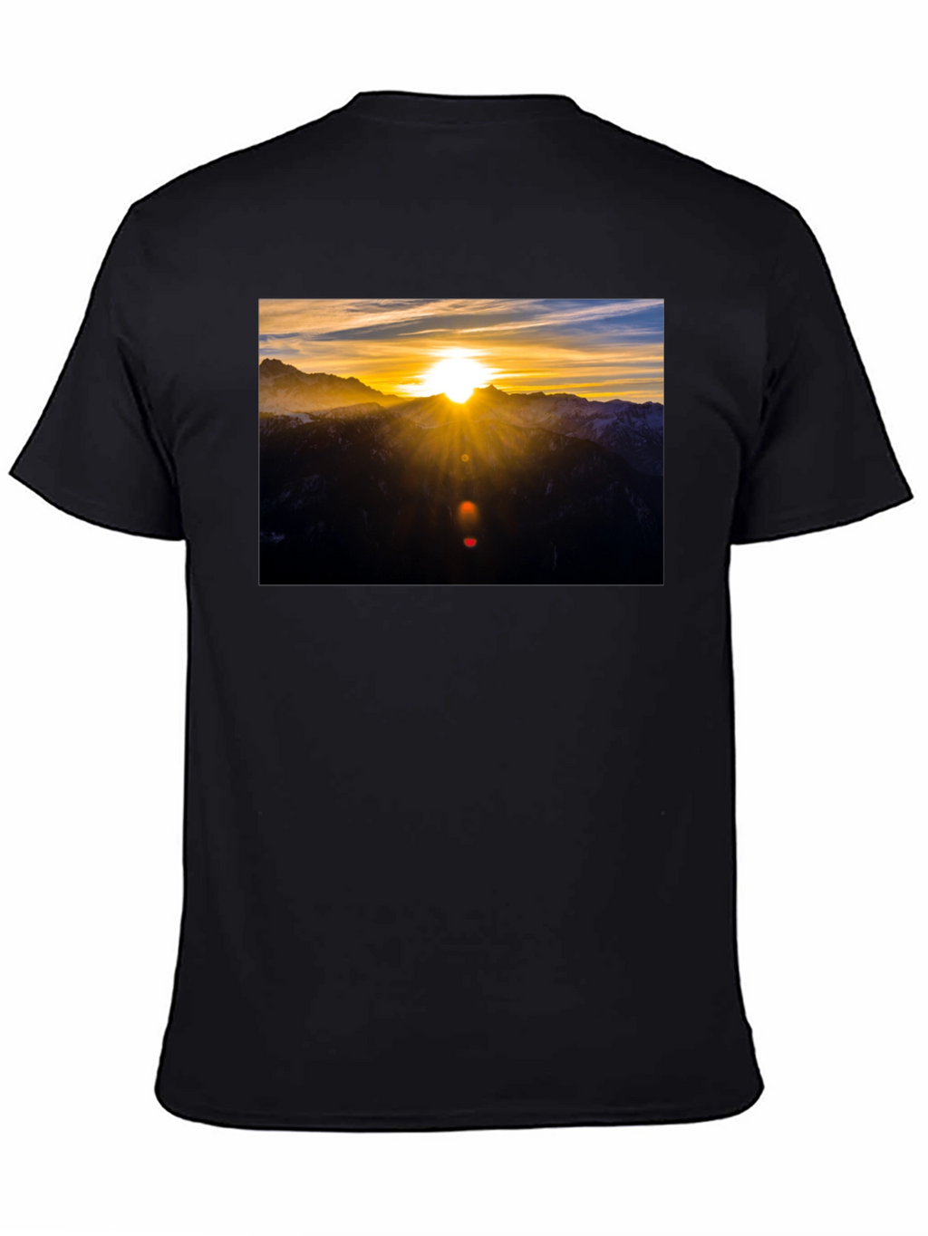 Sunrise Mountain Graphic Black T-Shirt