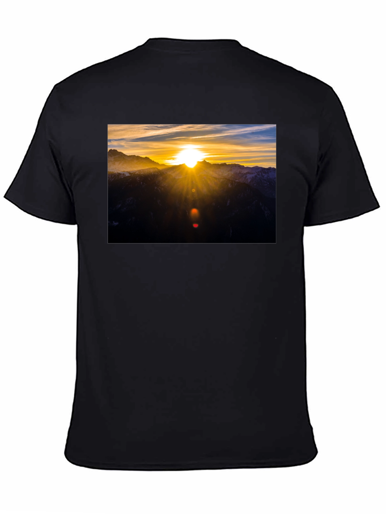Sunrise Mountain Graphic Black T-Shirt