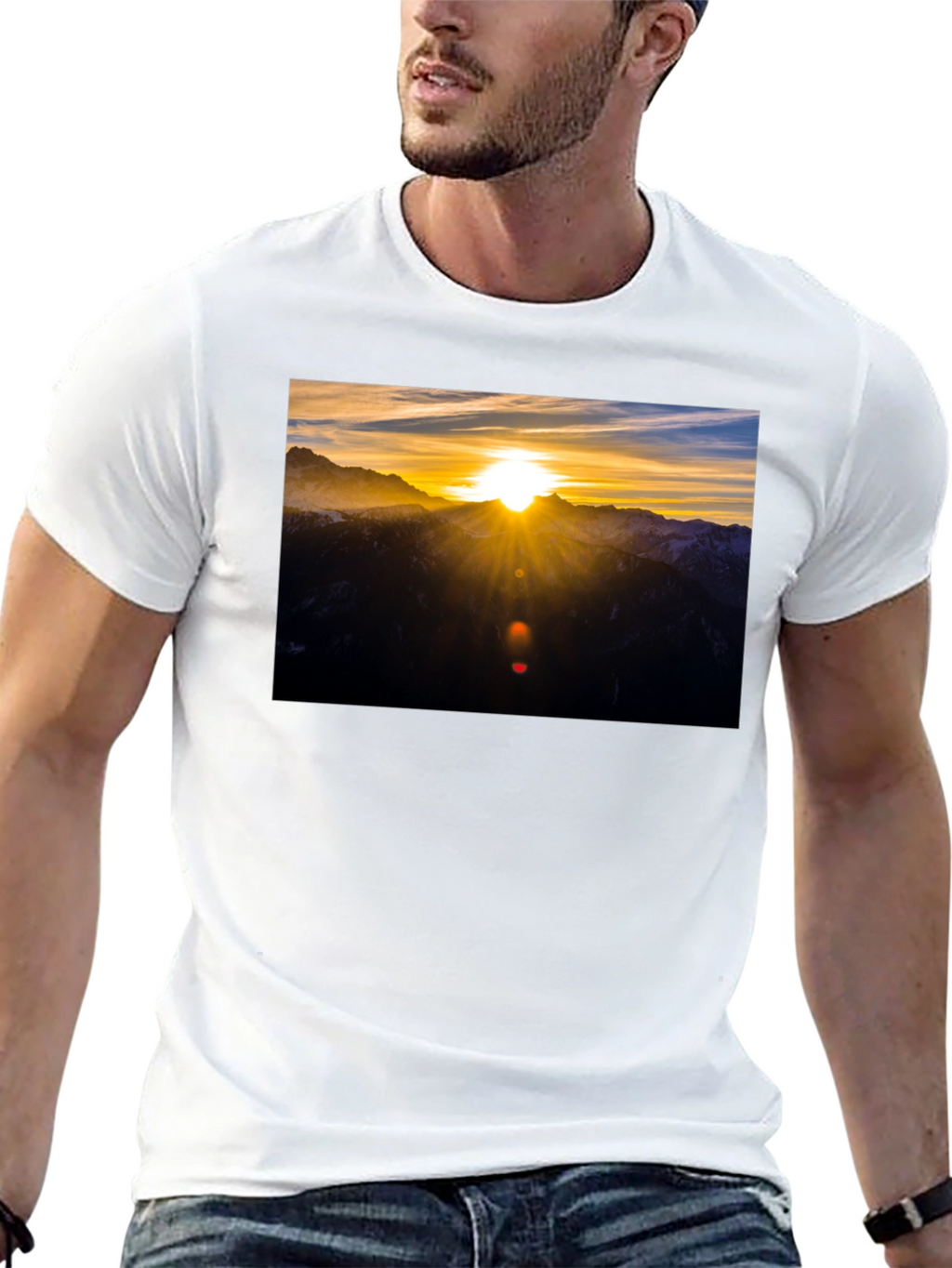Sunrise Mountain Graphic Black T-Shirt