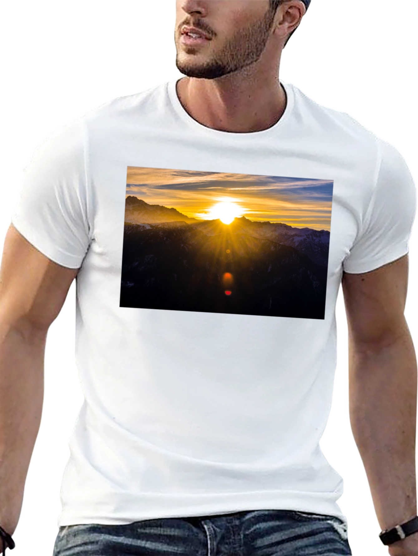 Sunrise Mountain Graphic Black T-Shirt