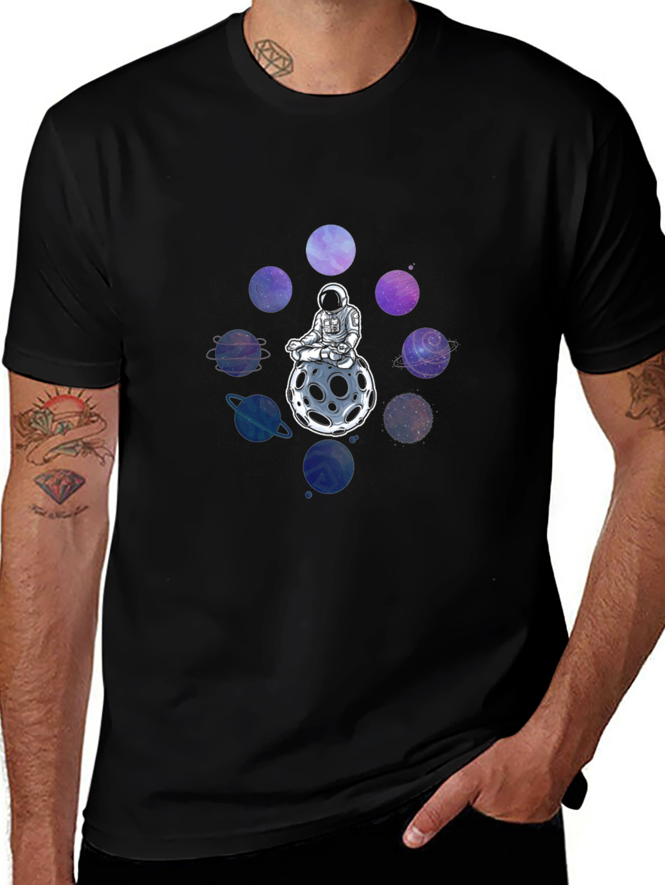 Astronaut Planets Graphic T-Shirt