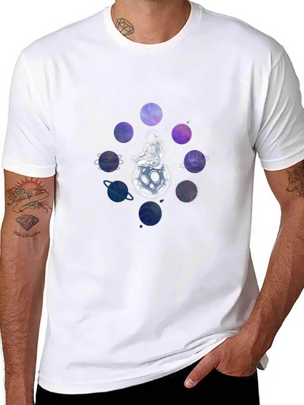 Astronaut Planets Graphic T-Shirt