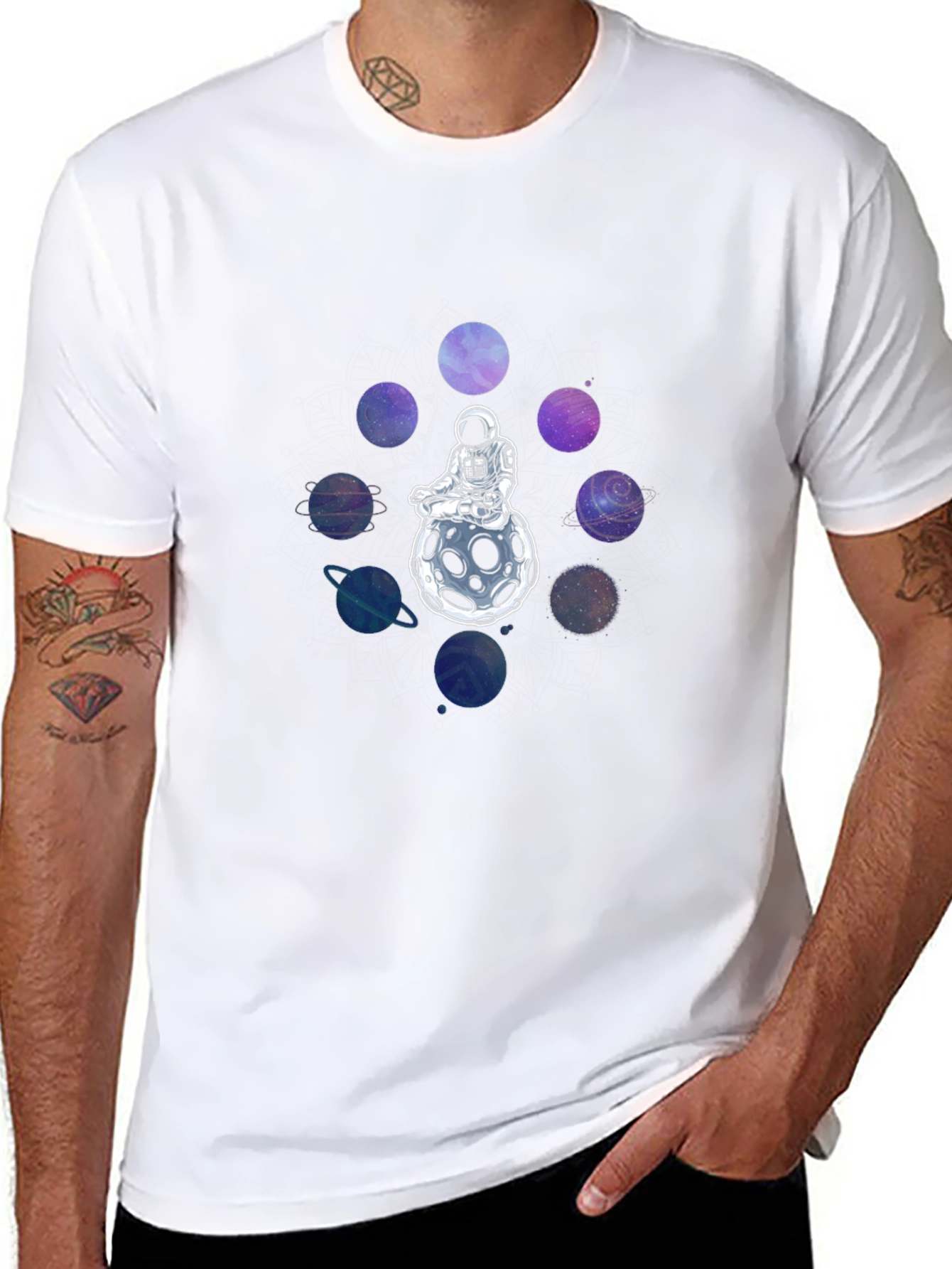 Astronaut Planets Graphic T-Shirt