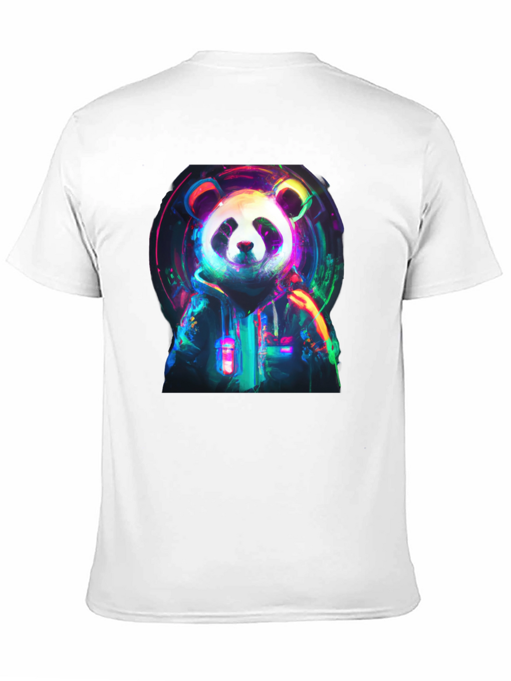 Neon Panda Graphic Black T-Shirt