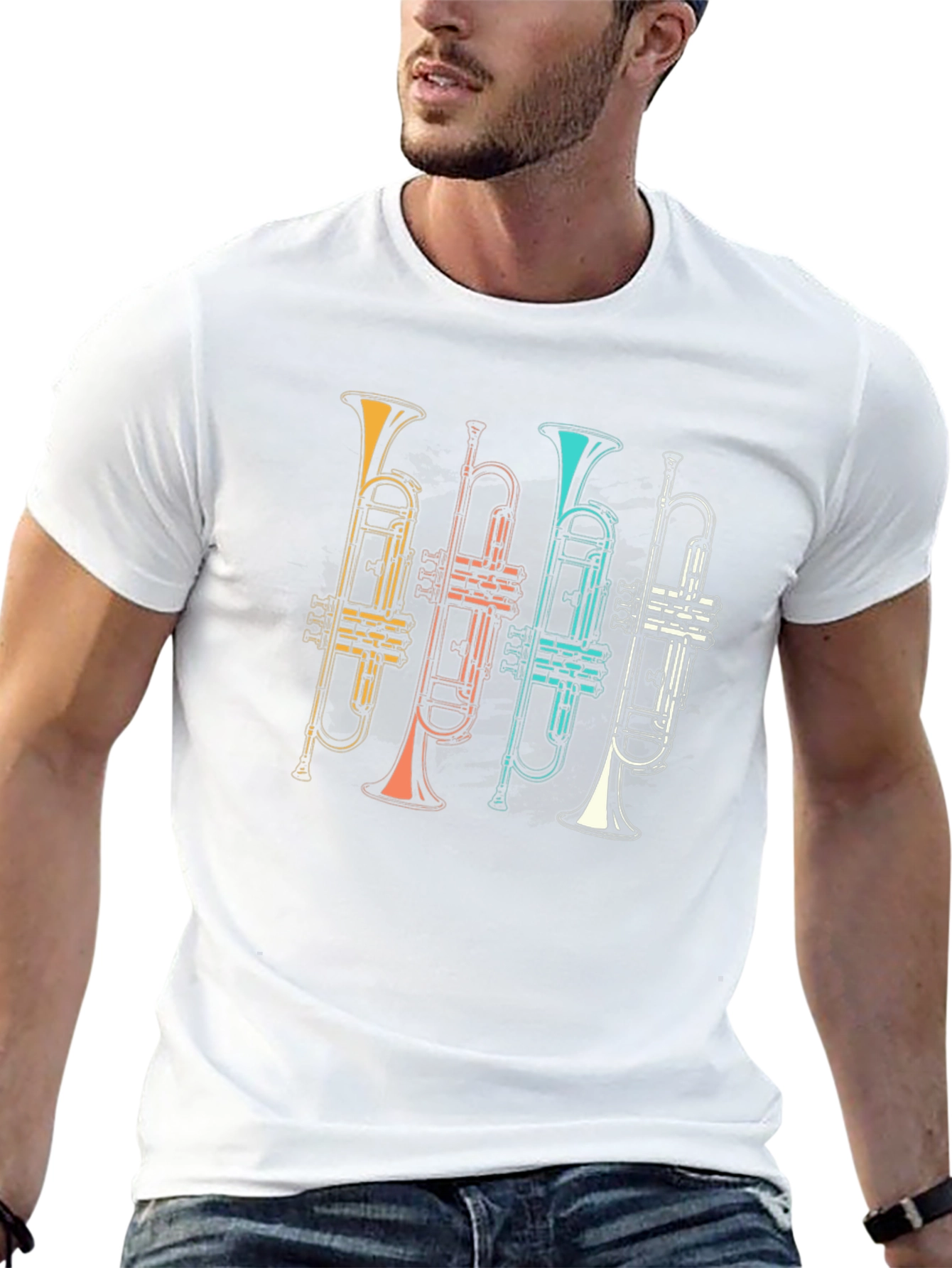Retro Trumpet Band T-Shirt - Music Lover Tee