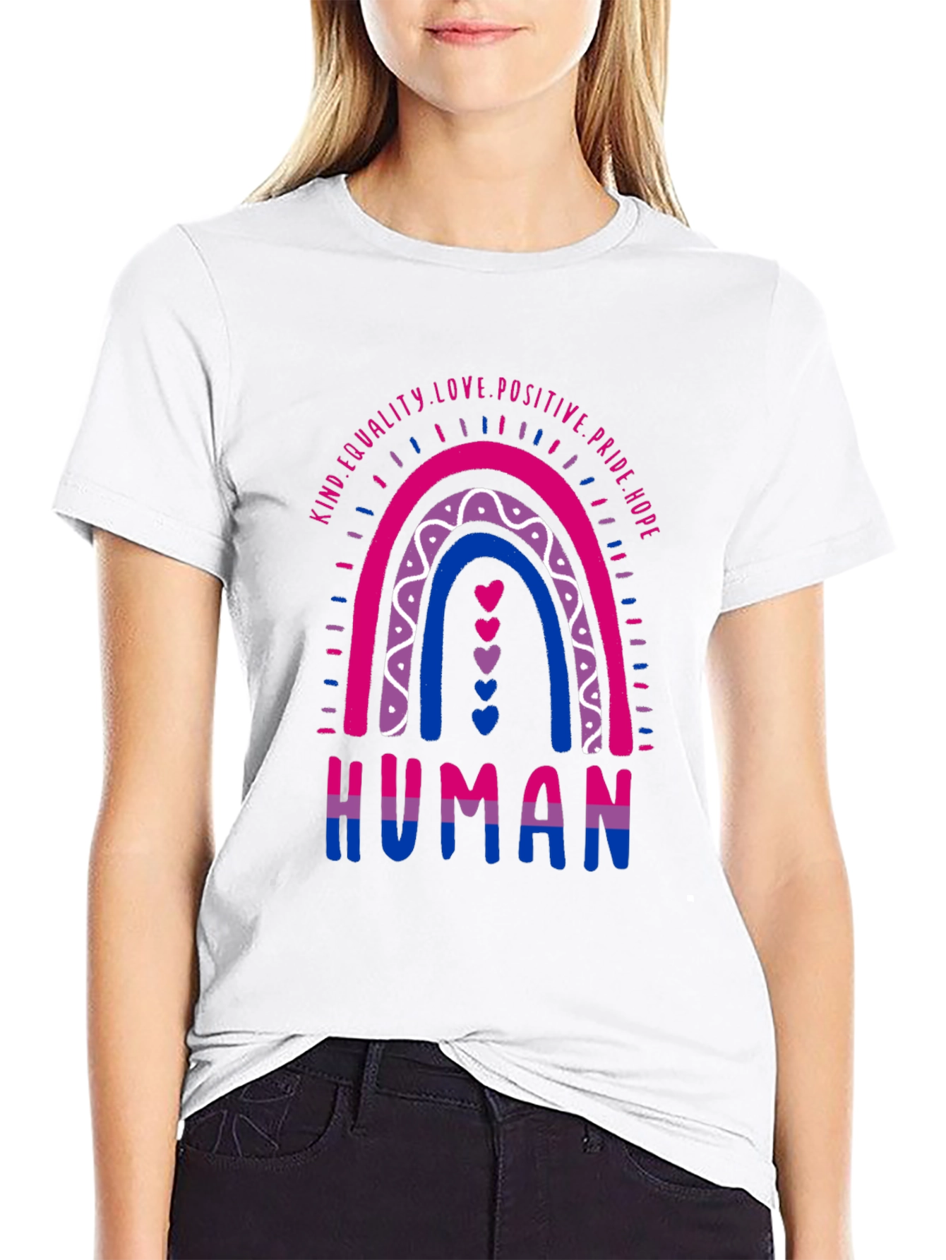Bisexual Pride Rainbow Human Graphic Tee